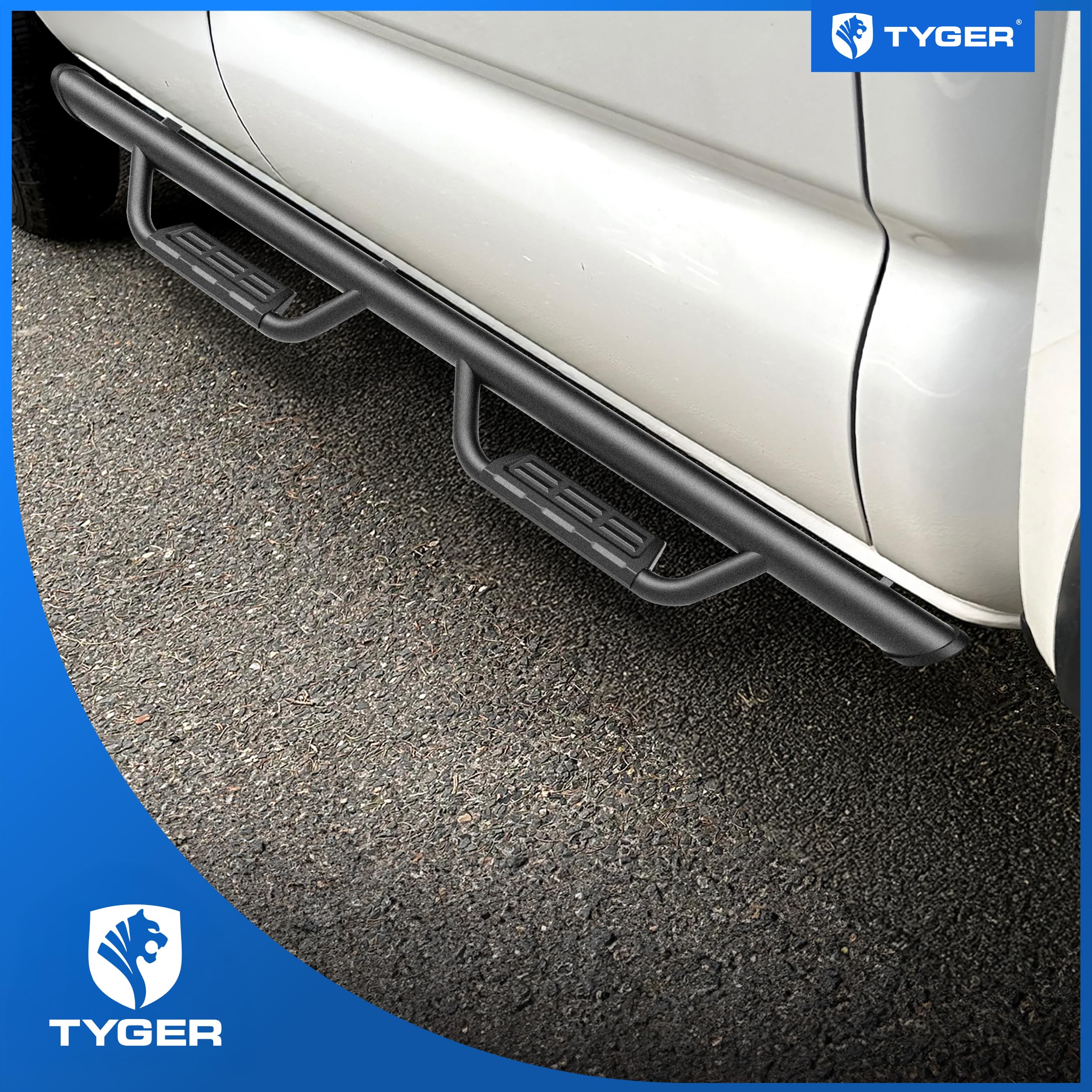 Tyger Auto Running Boards Tyger Access Compatible with 2015-2026 Chevy Colorado GMC Canyon | Crew Cab | TG-AS2C24002 | Textured Black Drop Step Rail