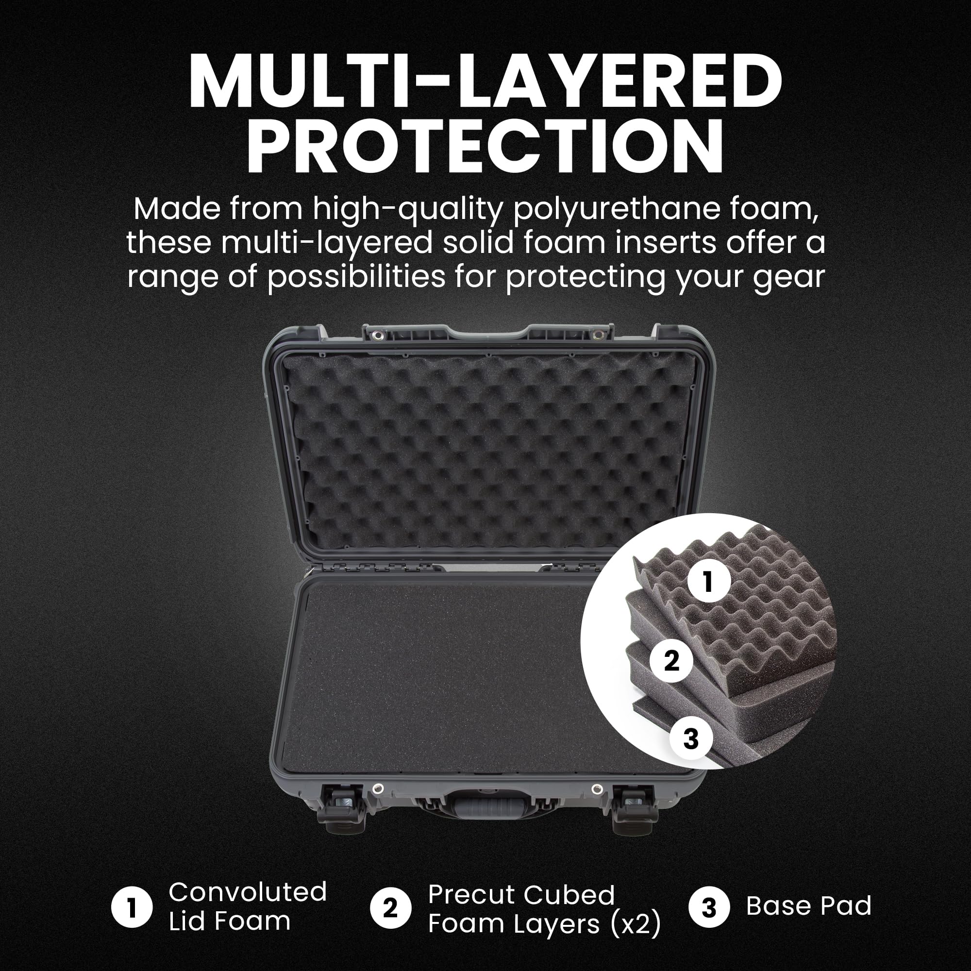 Hard Case NANUK 935 with Cubed Foam – Waterproof Protective Equipment Case with Wheels, 22” x 14” x 9” – Dustproof and Impact Resistant, Airline Carry-On Approved – Graphite