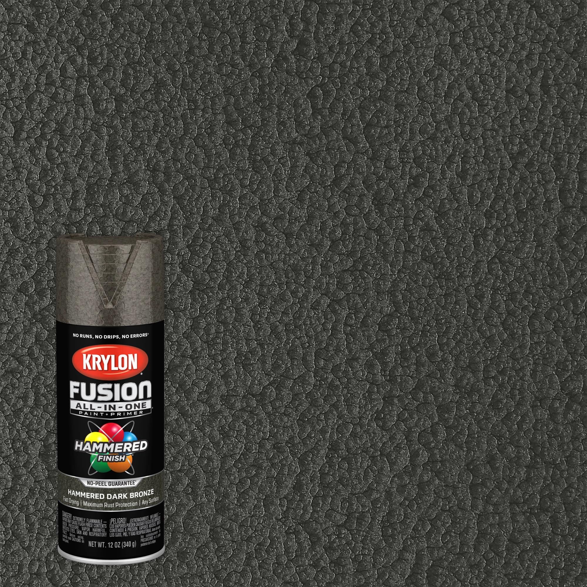 Krylon All-In-One Adhesive Hammered Finish Spray Paint for Indoor/Outdoor Use, 12 oz, Dark Bronze