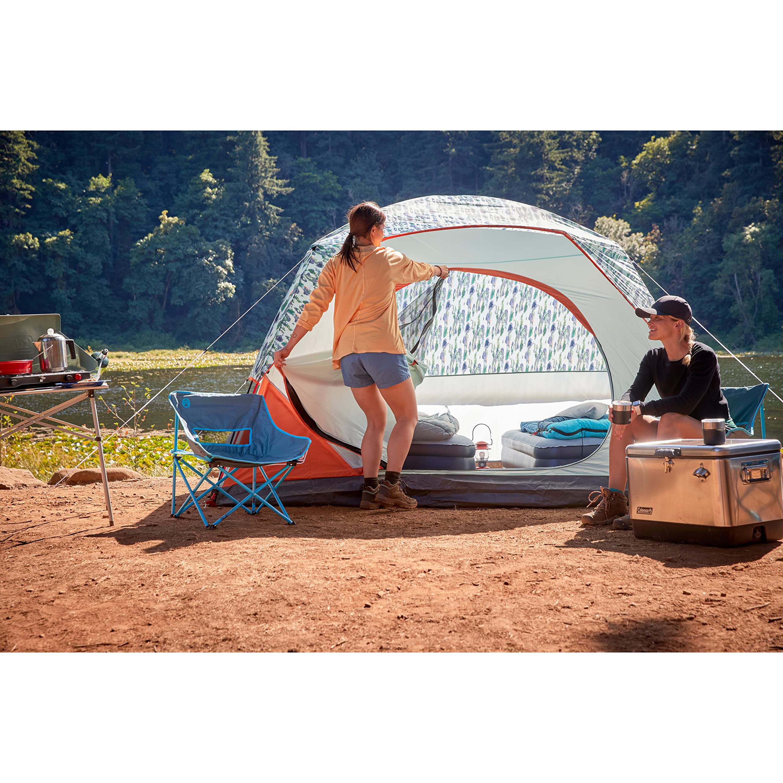 Coleman Tent Skydome with 5 Minute Setup, 2/4/6/8-Person Weatherproof Tent with Rainfly & Carry Bag, 20% More Headroom Than Traditional Canopies