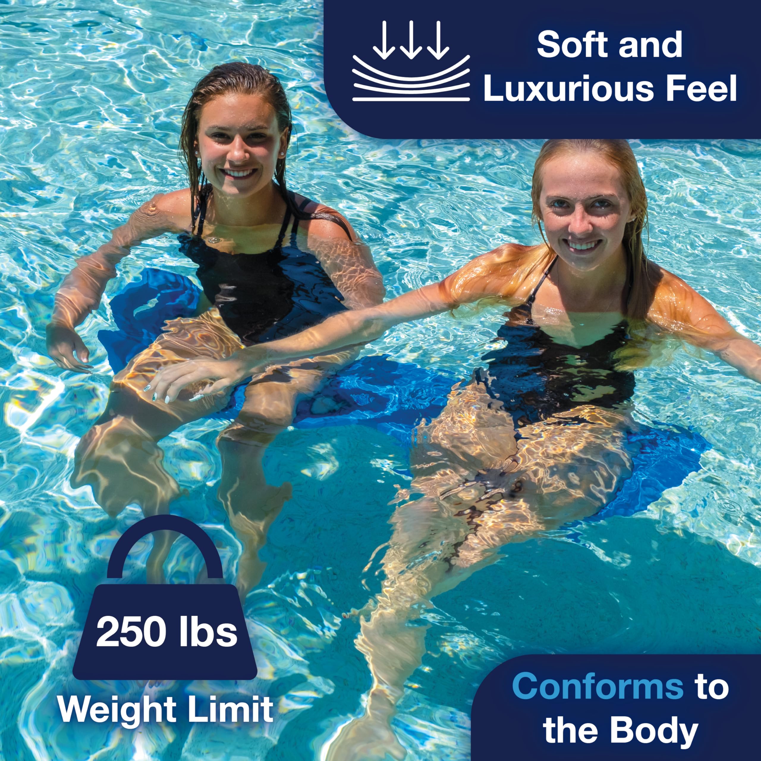 Flat Blue Foam Pool Noodle - WOW Sports - Perfect For Pool Parties & Swim Training - Floatation Device for Adults & Children - Pool Accessory - 52" Long