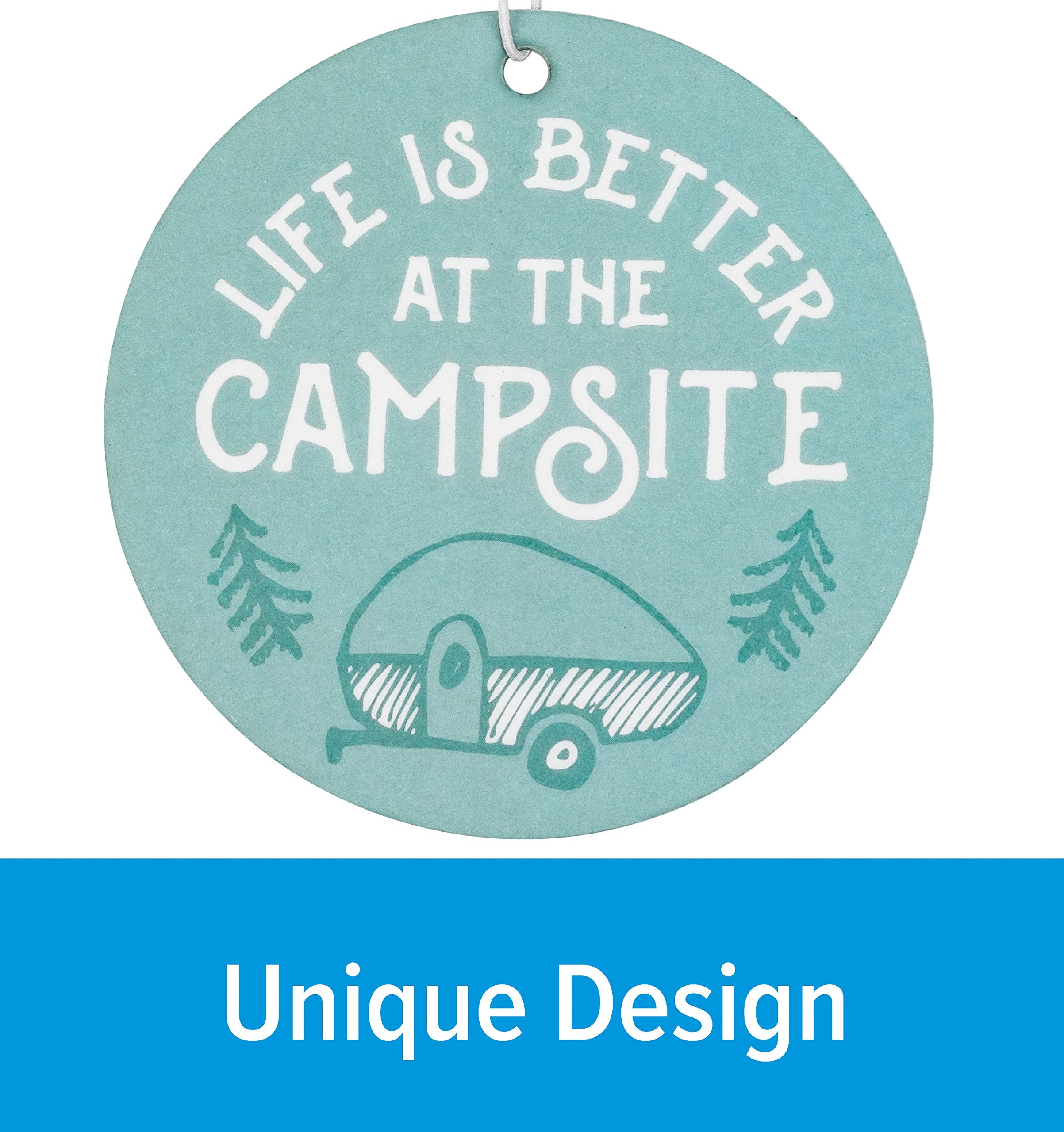 Camco Air Freshener Life is Better at The Campsite - Features Mountain Breeze Fragrance & Elastic Cord - Use as Car, RV, or Home Air Fresheners (53362)