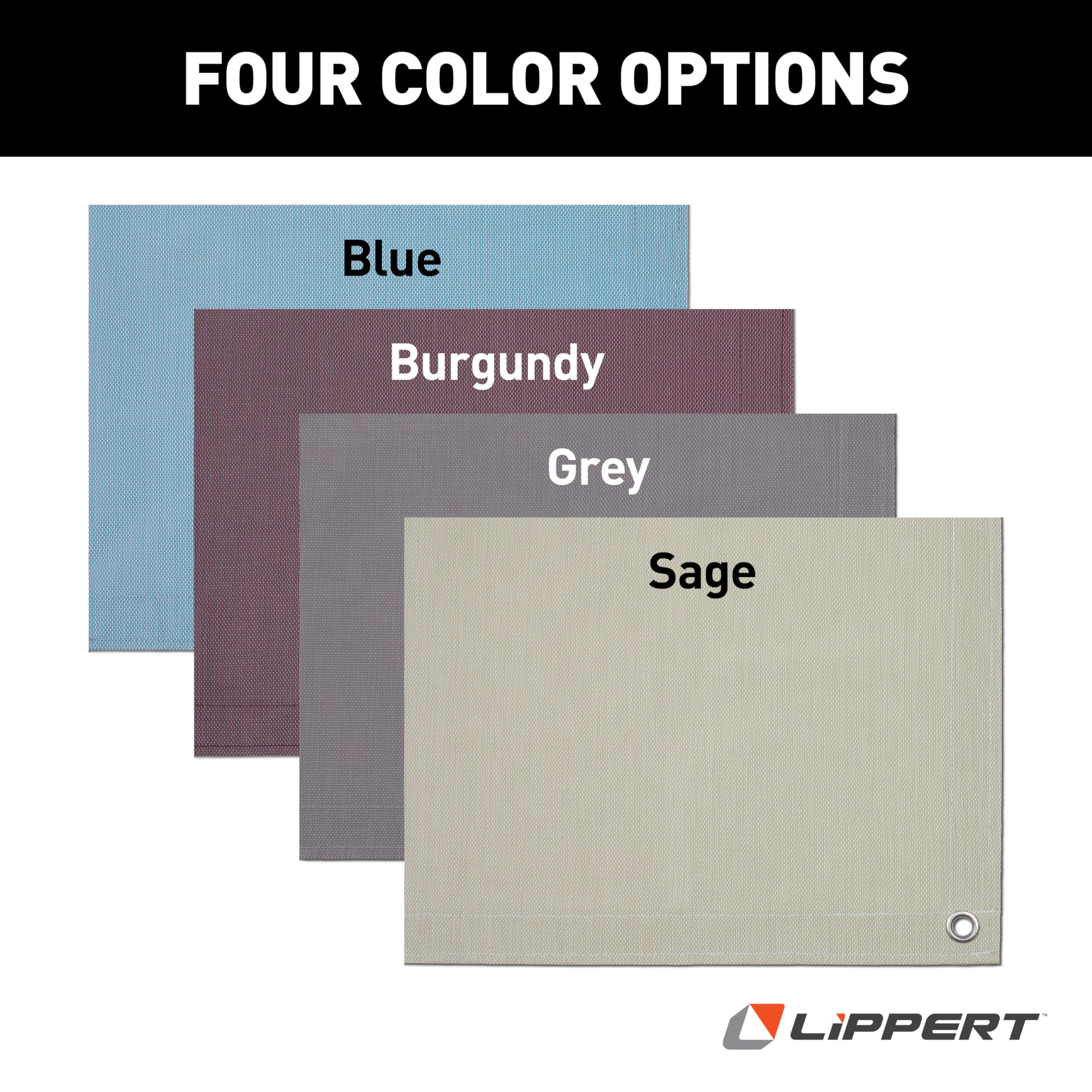 Outdoor Lippert Patio Rug - Gray, 8' x 20'