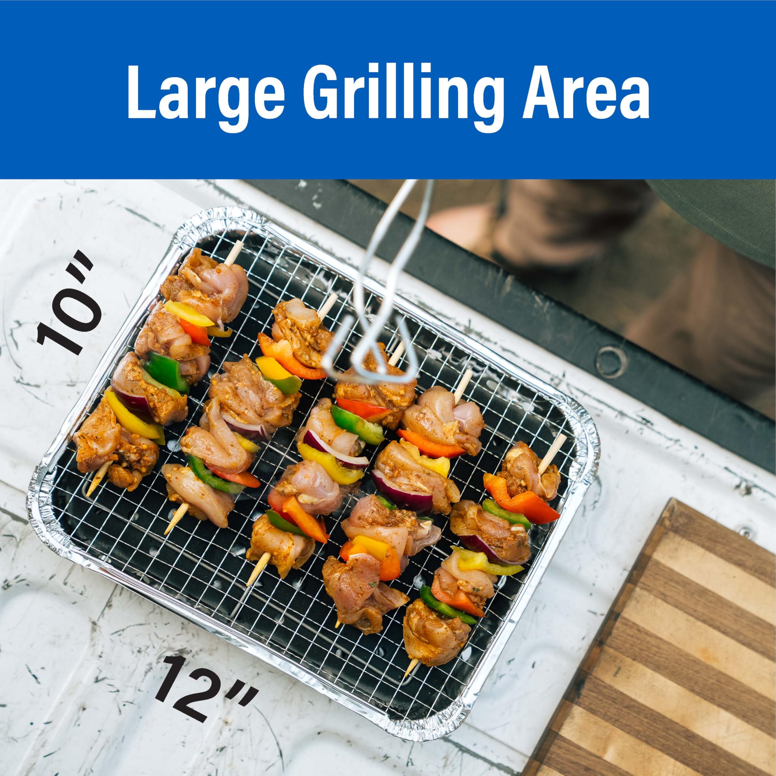 Fire Grill Pull Start | Portable Disposable Charcoal BBQ with Pull Start Matchless Ignition | Ready in 5 Min, 3 Hour Burn | Camping, Tailgating, Outdoor Cooking, No Cleanup Needed