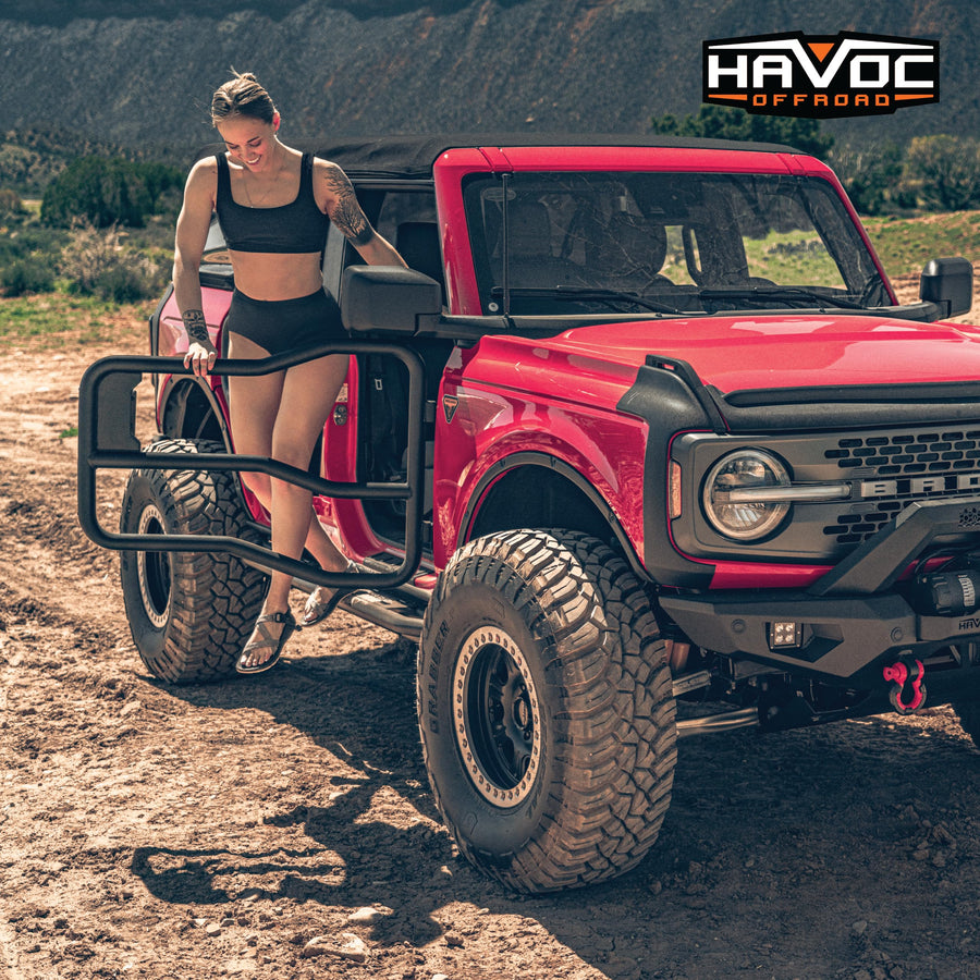 Tube Doors HAVOC OFFROAD for Ford Bronco 2-Door | 2-Piece Set, Steel, Black, No Drill | HFB-10-001 | 2021-2025 Ford Bronco 2-Door