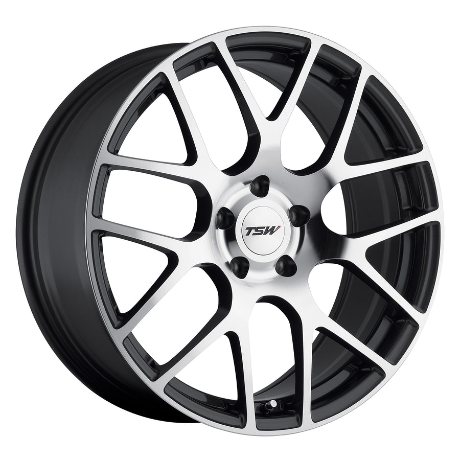 Gunmetal TSW Alloy Wheels Nurburgring Wheel with Machined Face (18x8"/5x100mm)