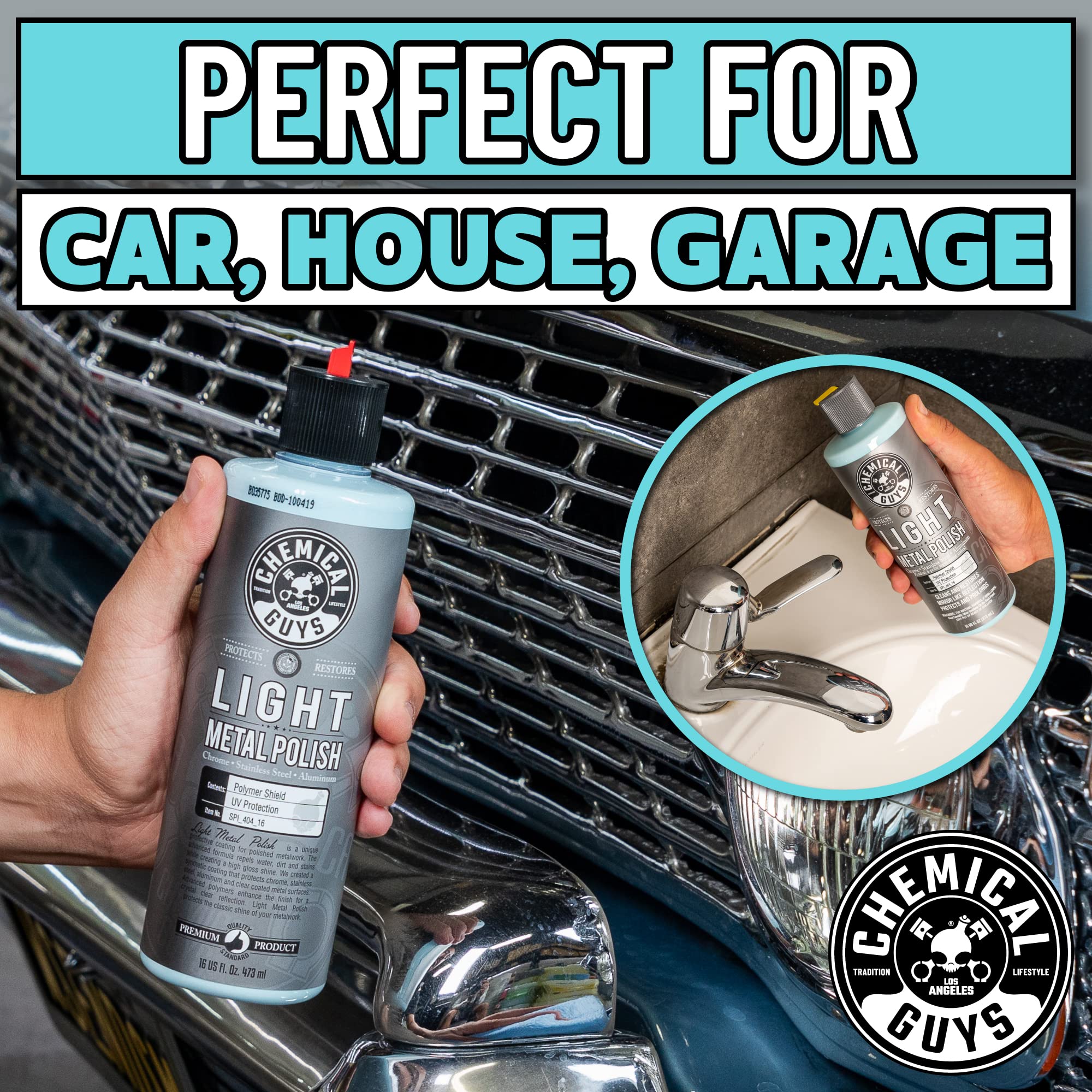 Chemical Guys Light Metal Polish SPI_404_16 (Works on Chrome, Stainless Steel, Aluminum & More), 16 fl oz