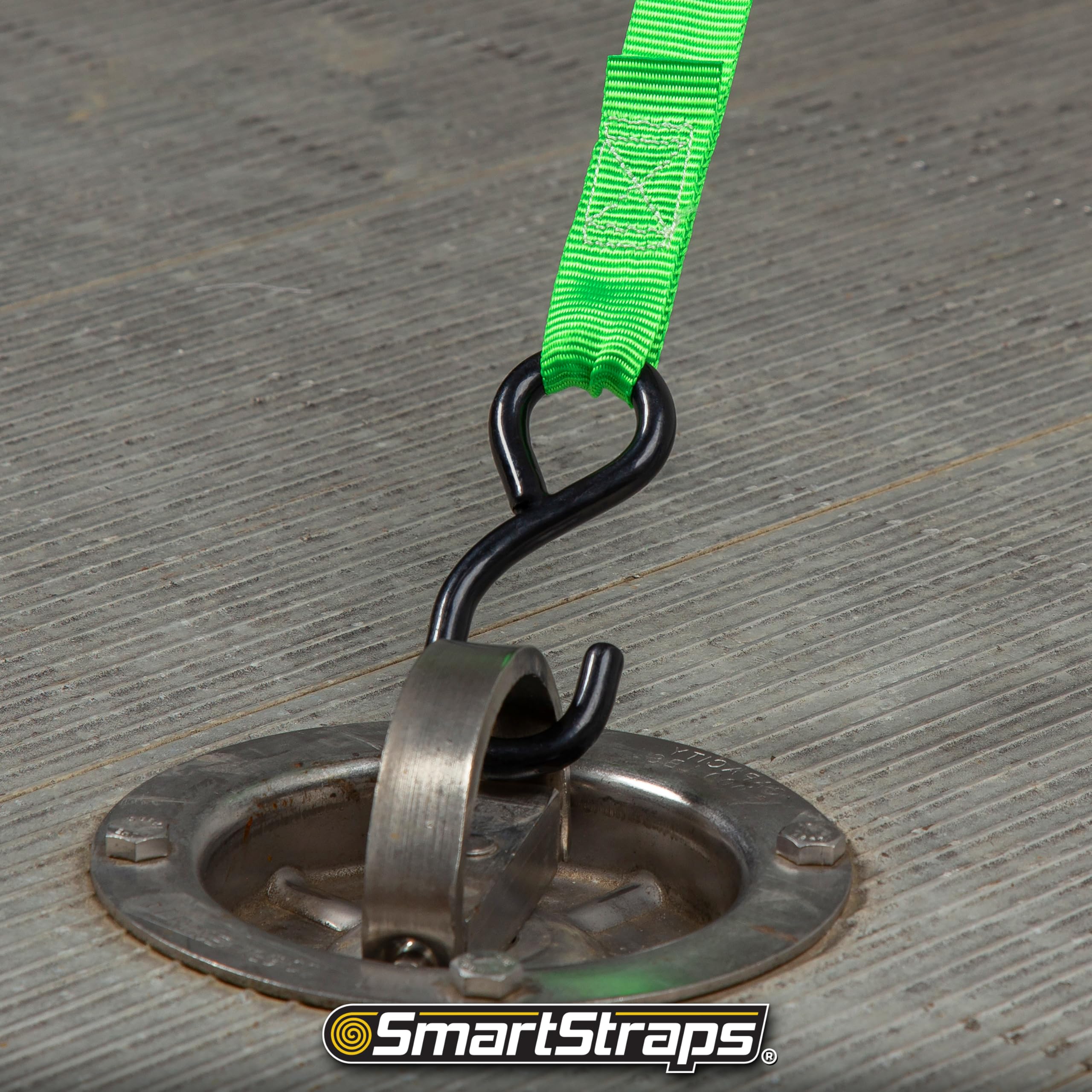 14’ SmartStraps Padded Ratchet Tie Down, 4 Pack — Standard Duty Tie-Down Straps — 1,500lb Break Strength, 500lb Safe Work Load — Haul Dirt Bikes, ATVs, and Mowers