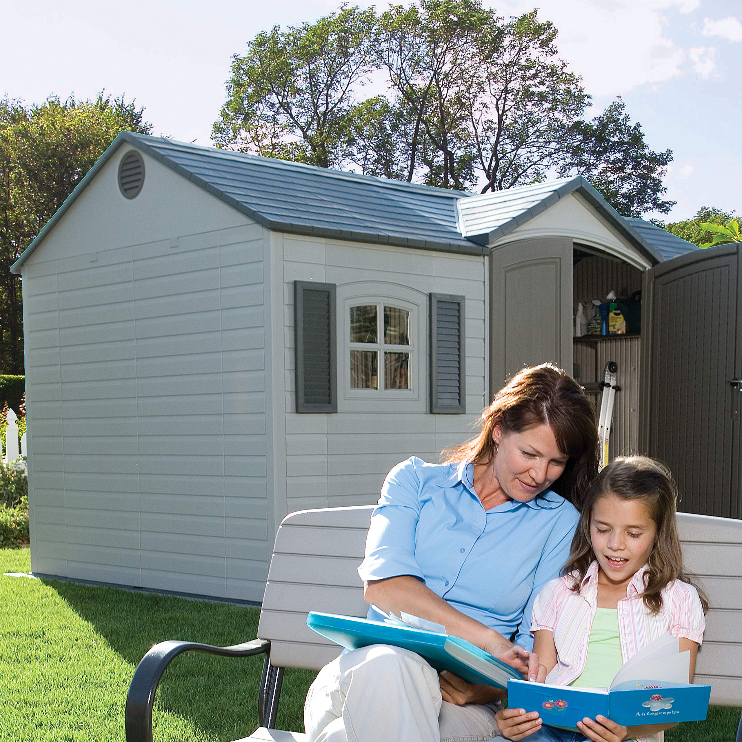 Outdoor Storage Shed Lifetime 6446, 8 x 15 Foot, Desert Sand
