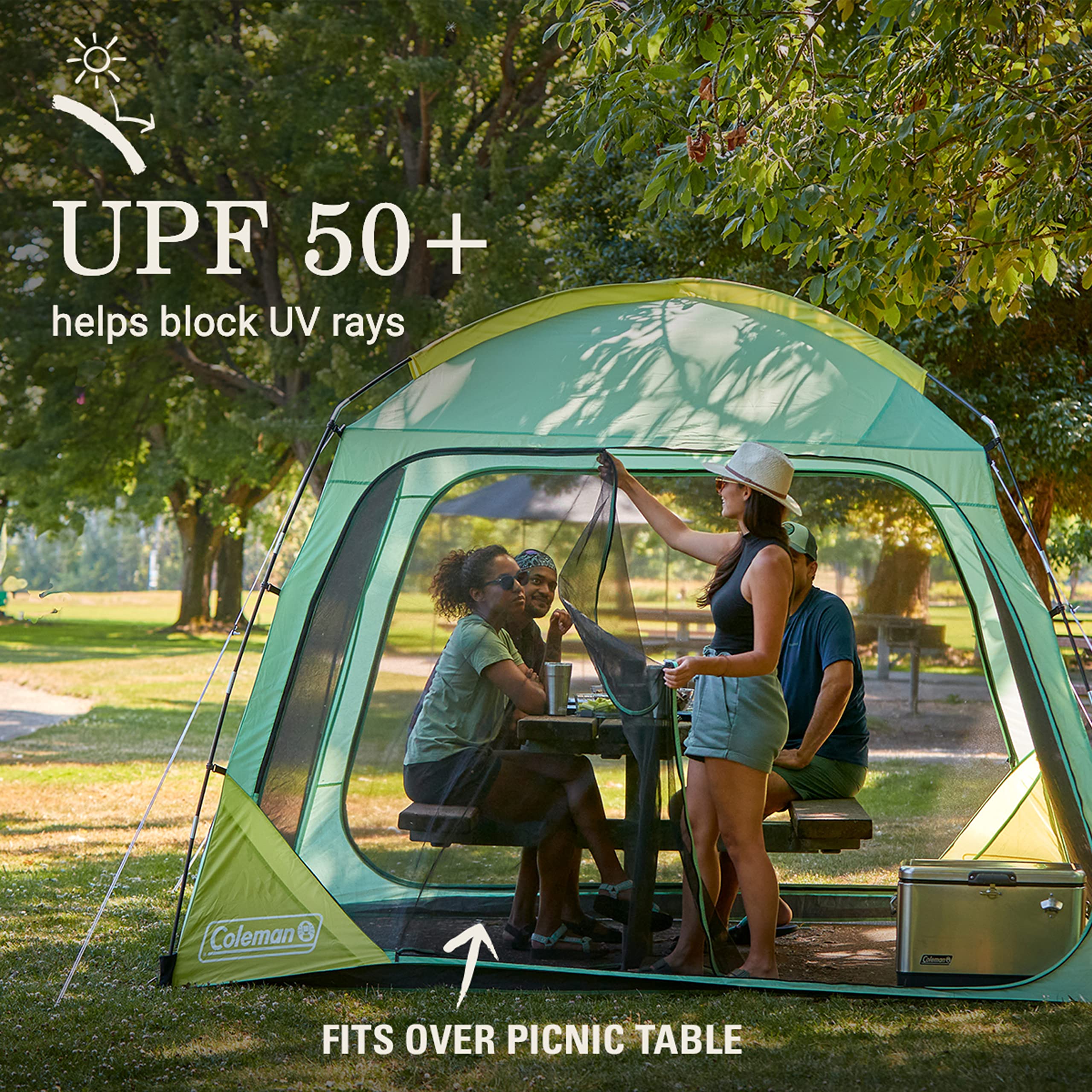 Skyshade Coleman Screen Dome Canopy Tent 10 x 10 Shade Canopy UPF 50+ Outdoor Tent for Camping Tailgating and Beach Shade Moss