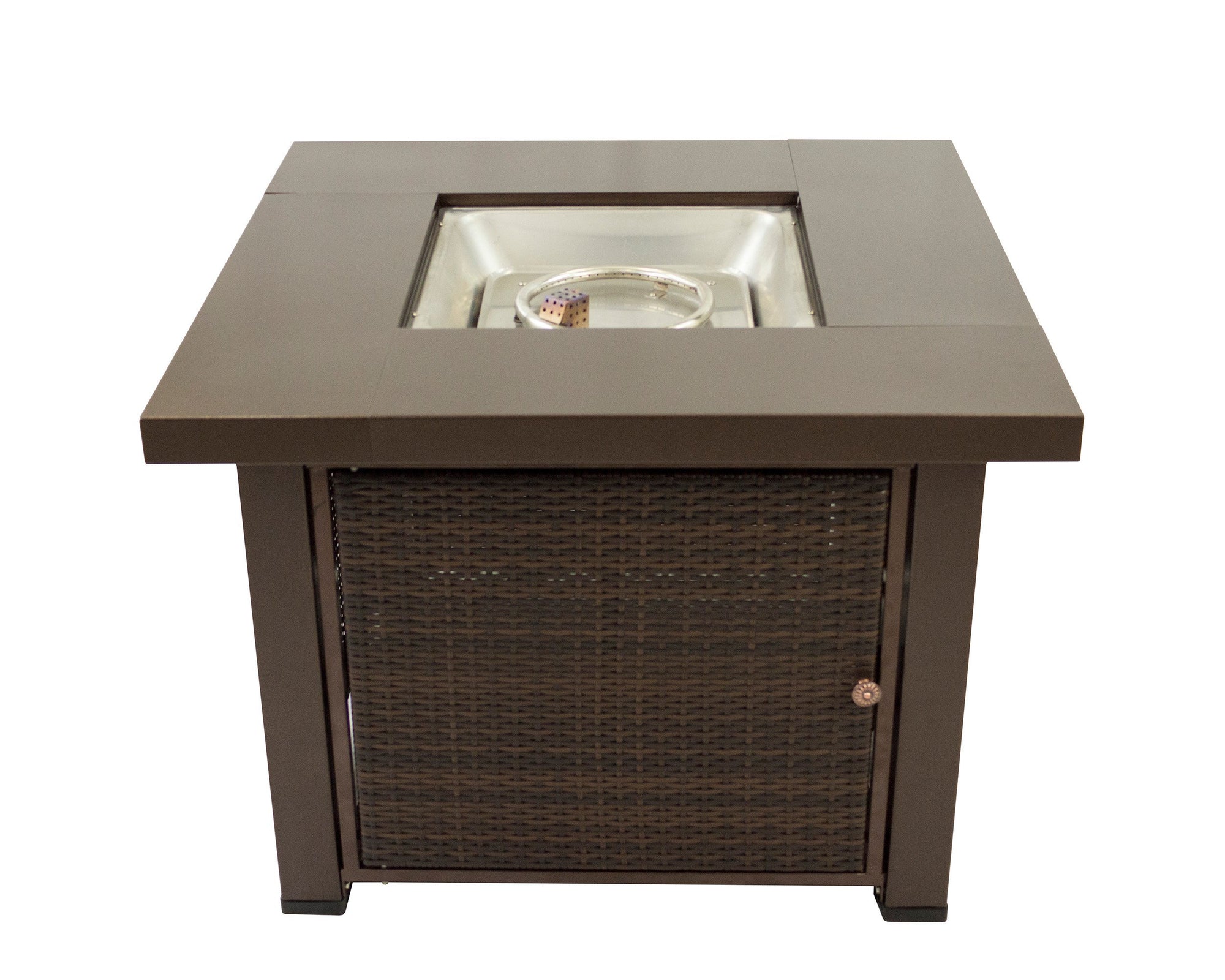 Rio Pleasant Hearth Wicker OFG419T Square Gas Fire Pit Table, 38", white