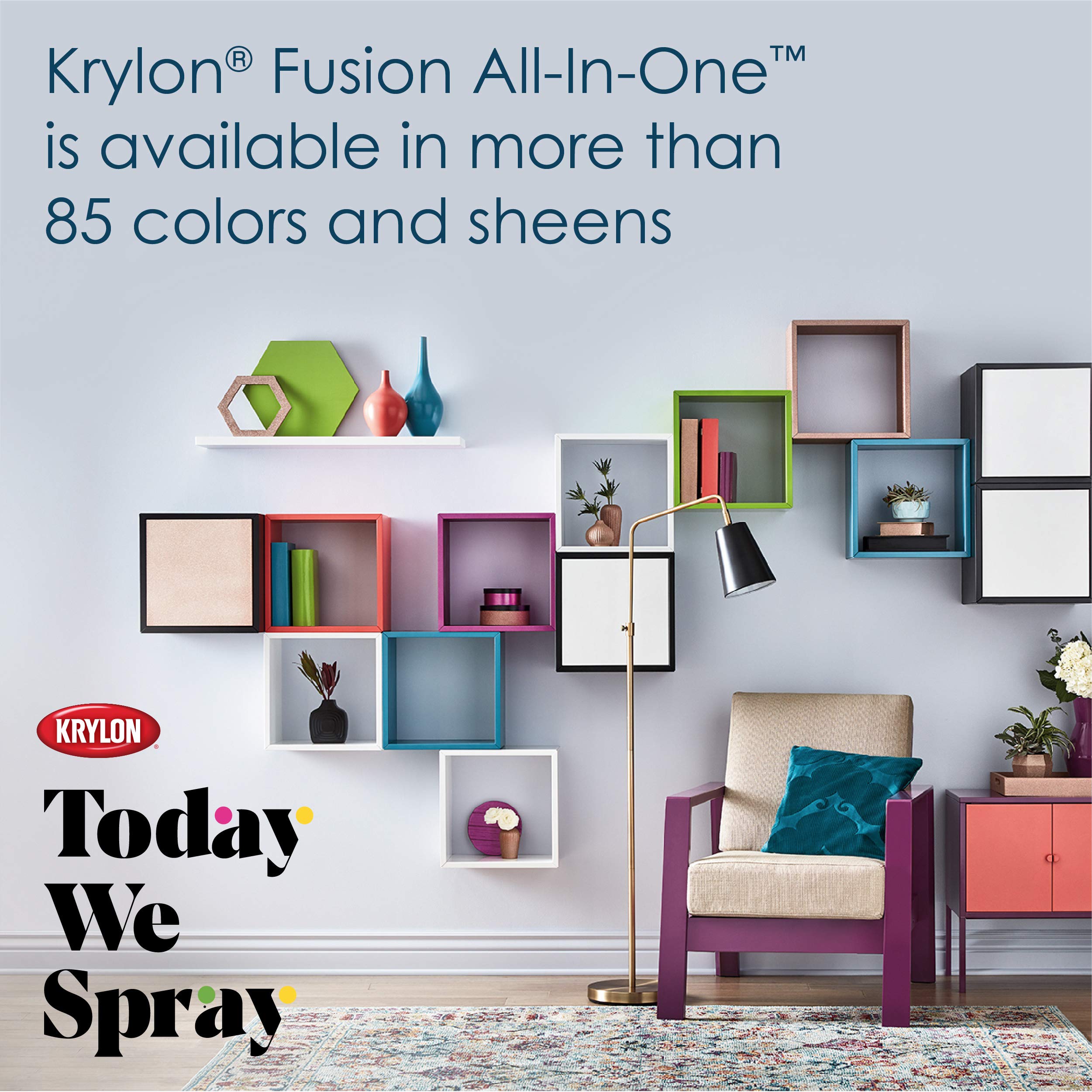 Fusion Krylon All-In-One Adhesive Spray Paint for Indoor/Outdoor Use, 12 oz, Espresso