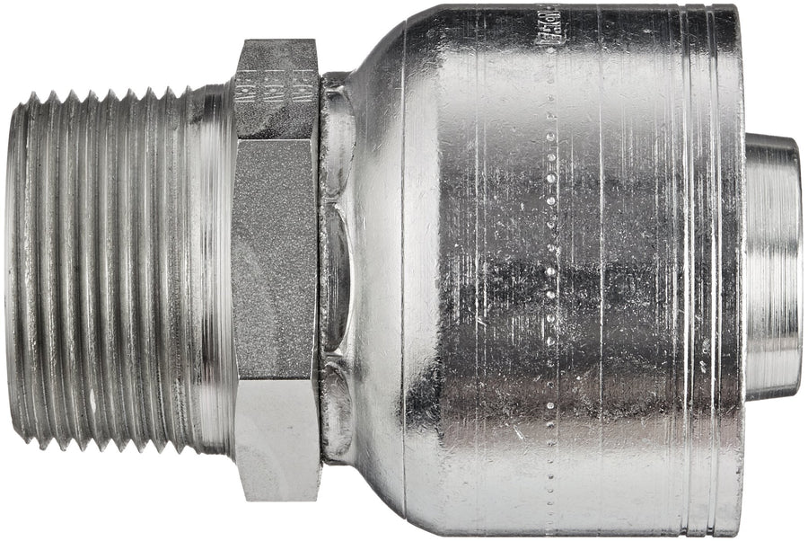 Eaton Weatherhead 20Z-120 WeatherGRIP Low Carbon Steel Hose Crimp Fitting, Straight Rigid, SAE 20 Hose Size x 1-1/4"" NPT Male