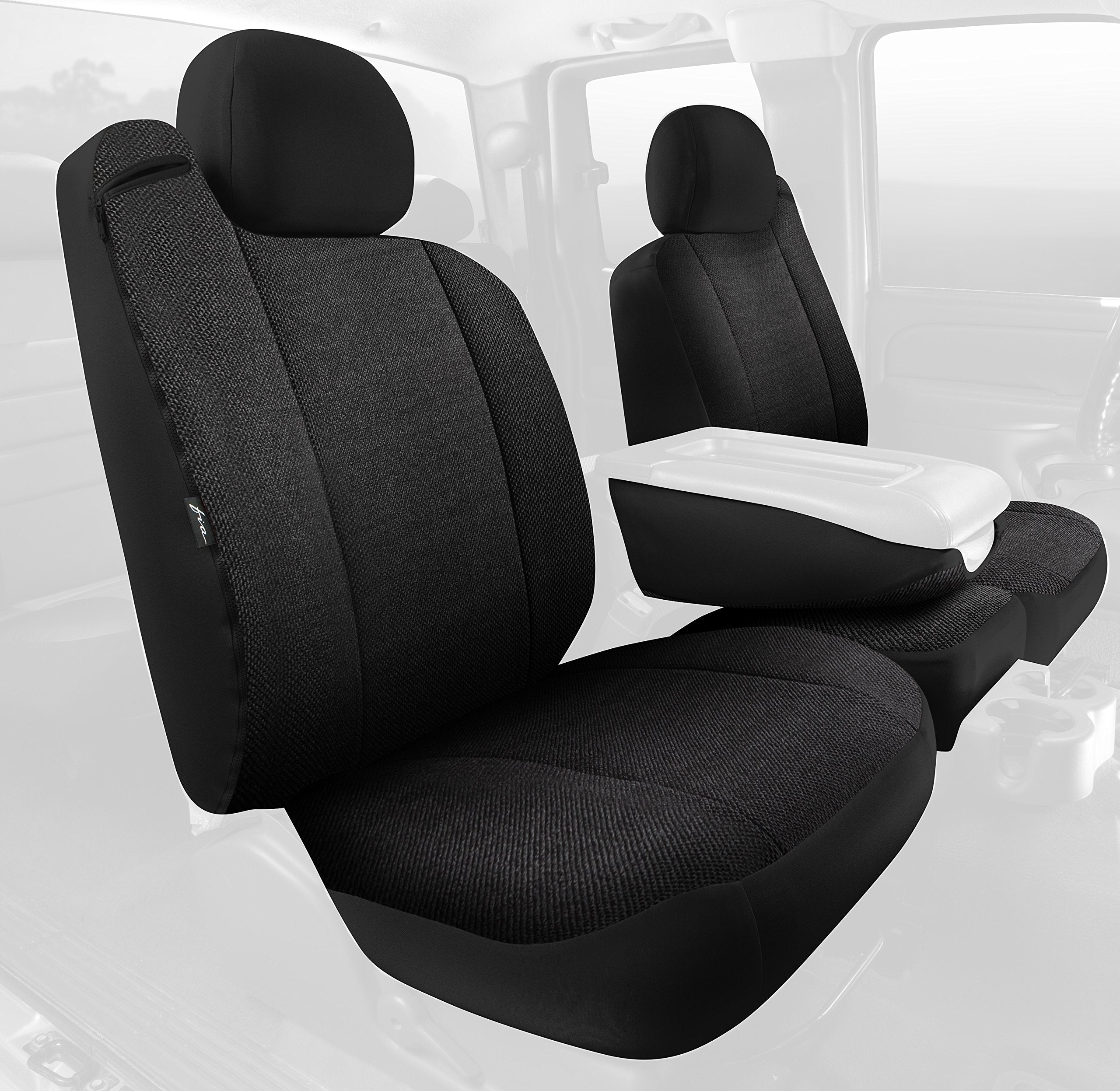 Fia BLACK TRS40 Solid Wrangler TRS47-17 Solid Black Seat Cover (Front Split Seat 40/20/40/Saddle Blanket)