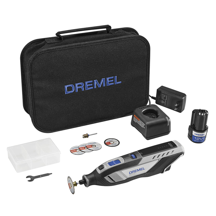 Dremel 12V Lithium-Ion Variable Speed Cordless Rotary Tool 8250-5 with Brushless Motor - 5 Rotary Tool Accessories, 3Ah Battery, Charger, and Tool Bag