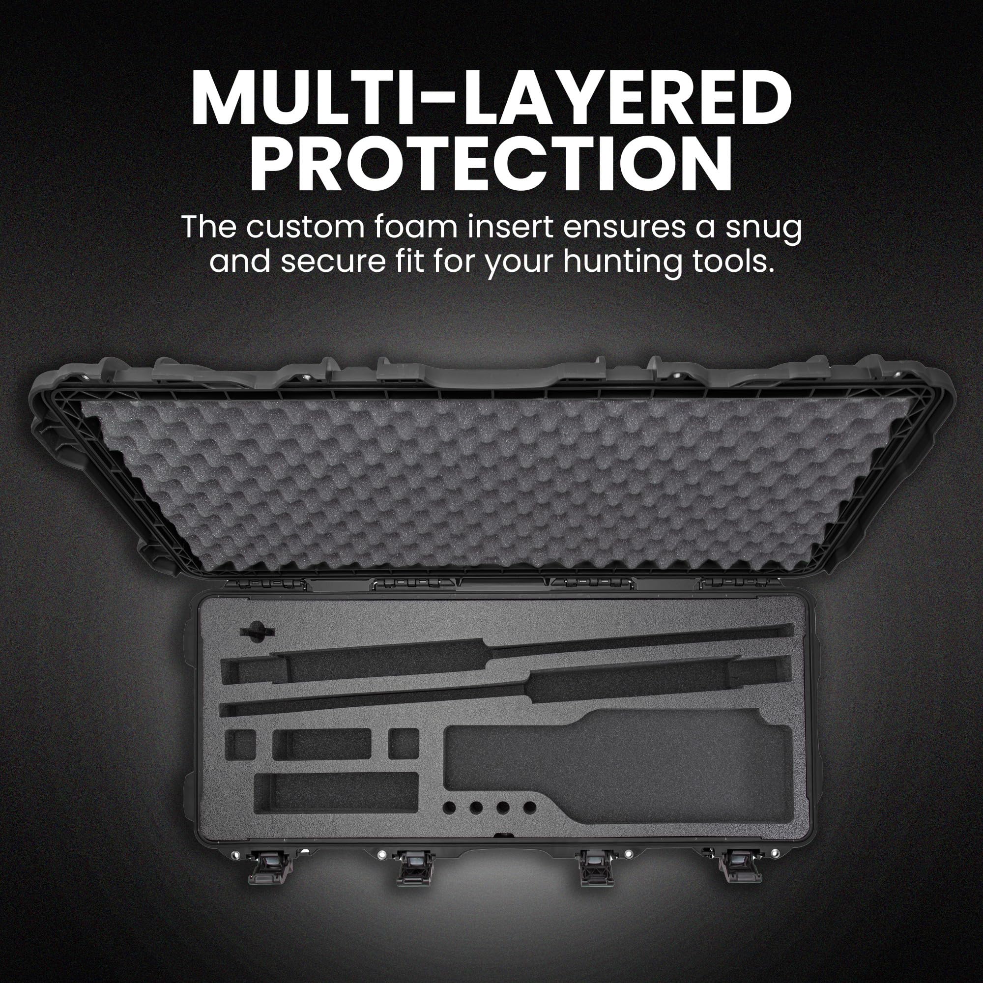 Hard Case NANUK 985 40” with Wheels & Custom Fit Foam Insert, IP67 Waterproof & Crushproof, Rugged Construction for Ultimate Protection, Made in North America – Black (39.7” x 17.3” x 6.6”)