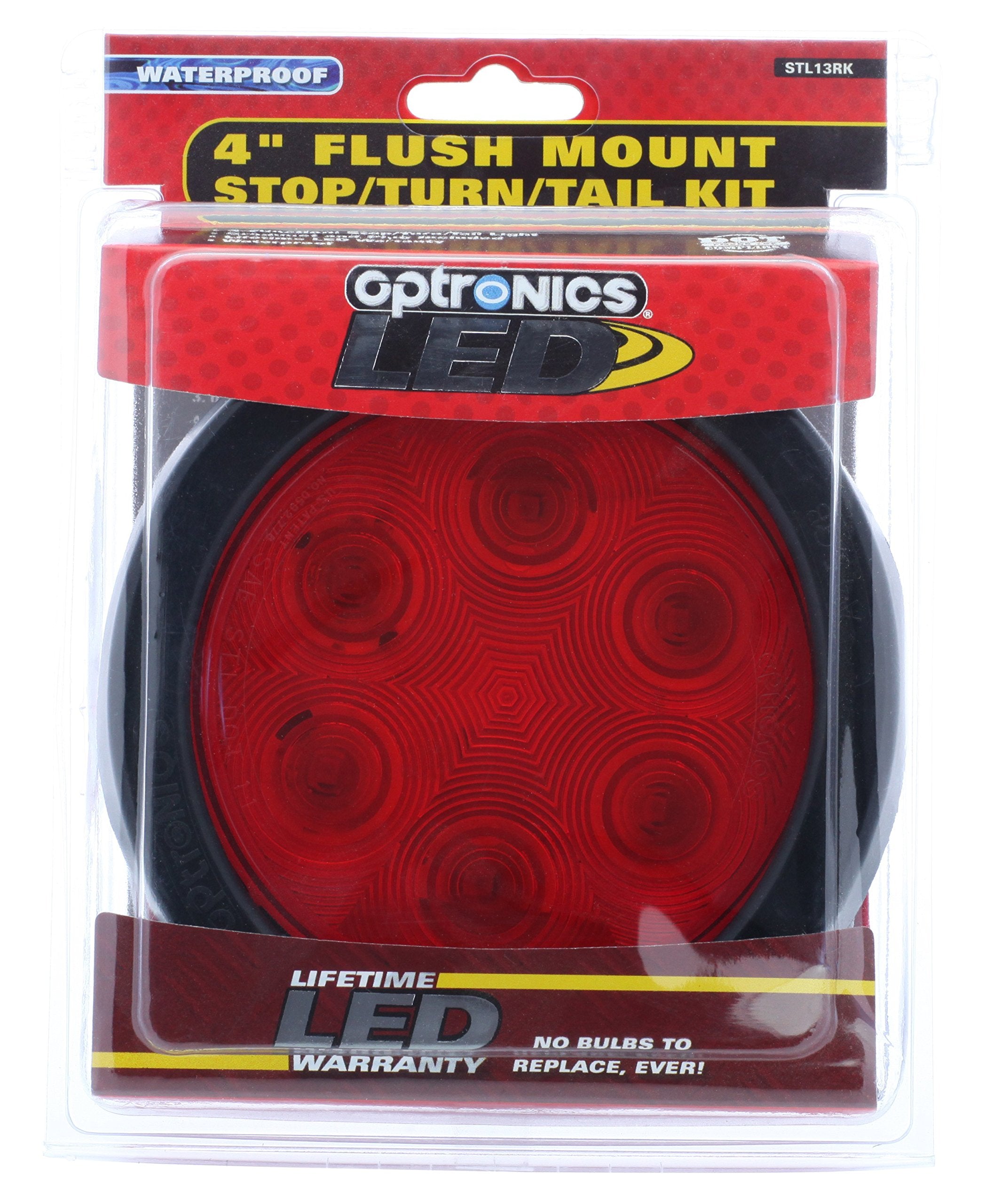 Optronics 4" Round Sealed LED Tail Light Kit, Red STL13RK