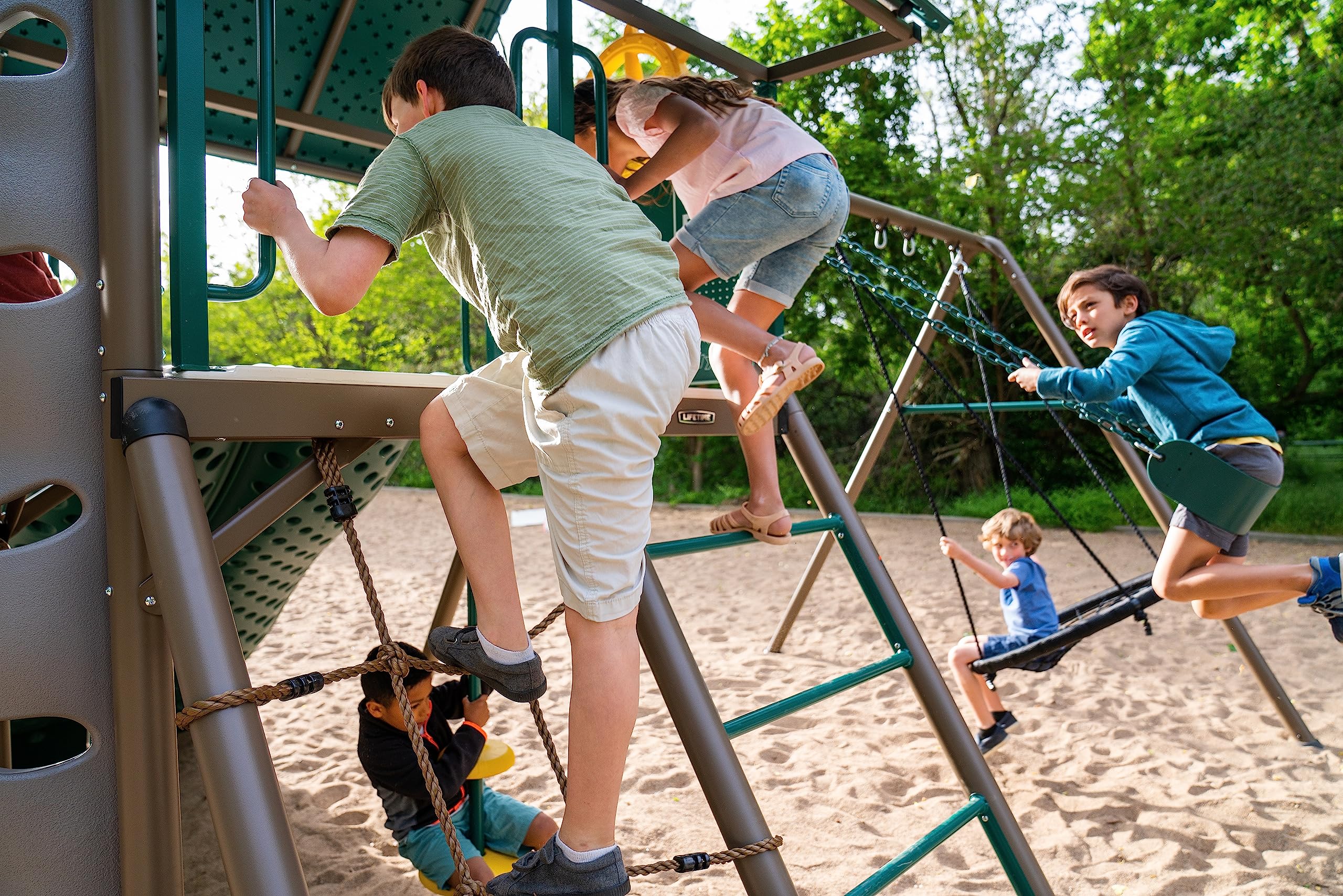 Big Stuff Lifetime Two-Slide Swing Set Playset