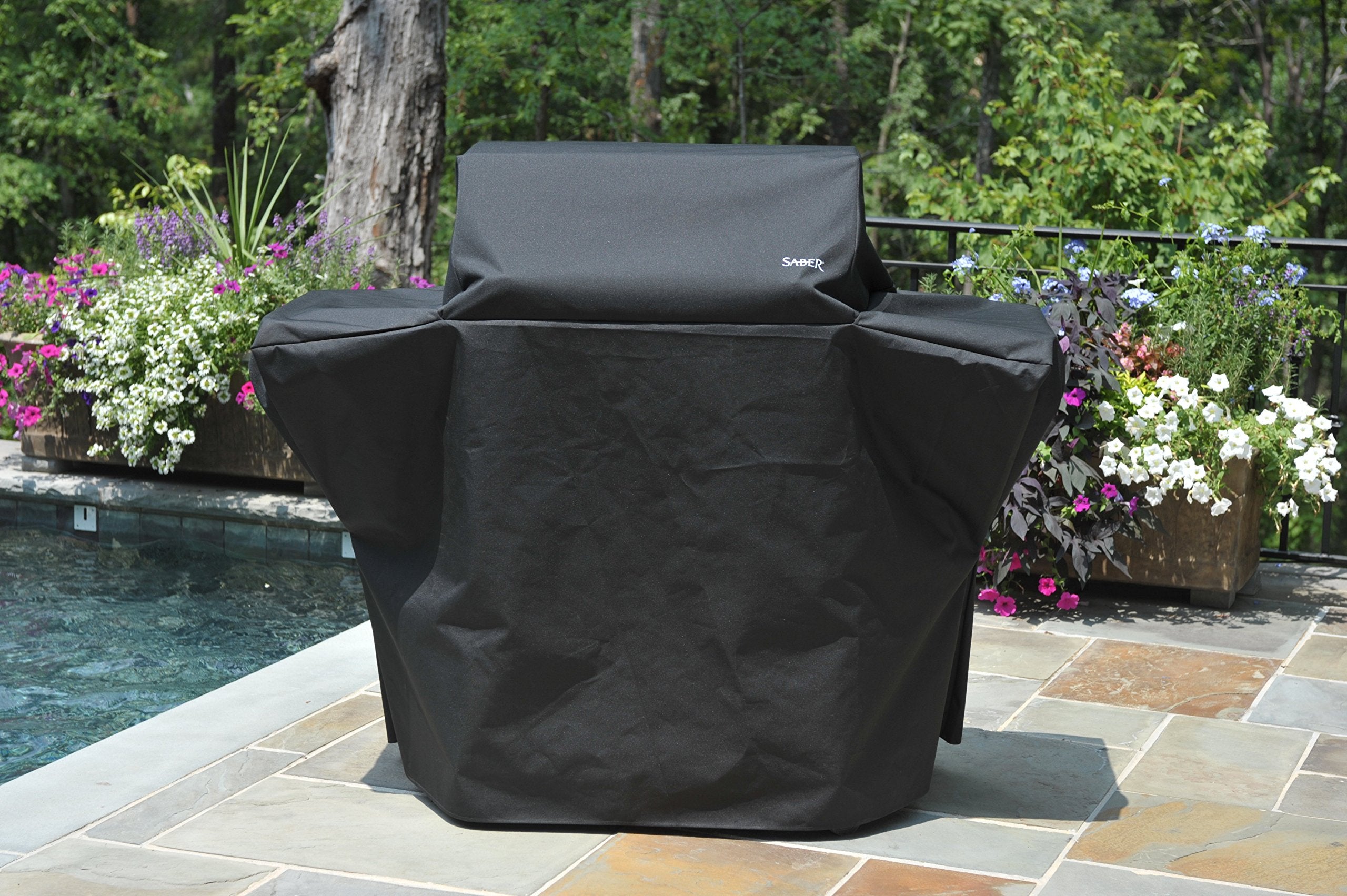 Saber Black Char-Broil Grill Cover 57.5 in. W x 26 in. D x 48 in. H For Fits 500 Size Saber Gril