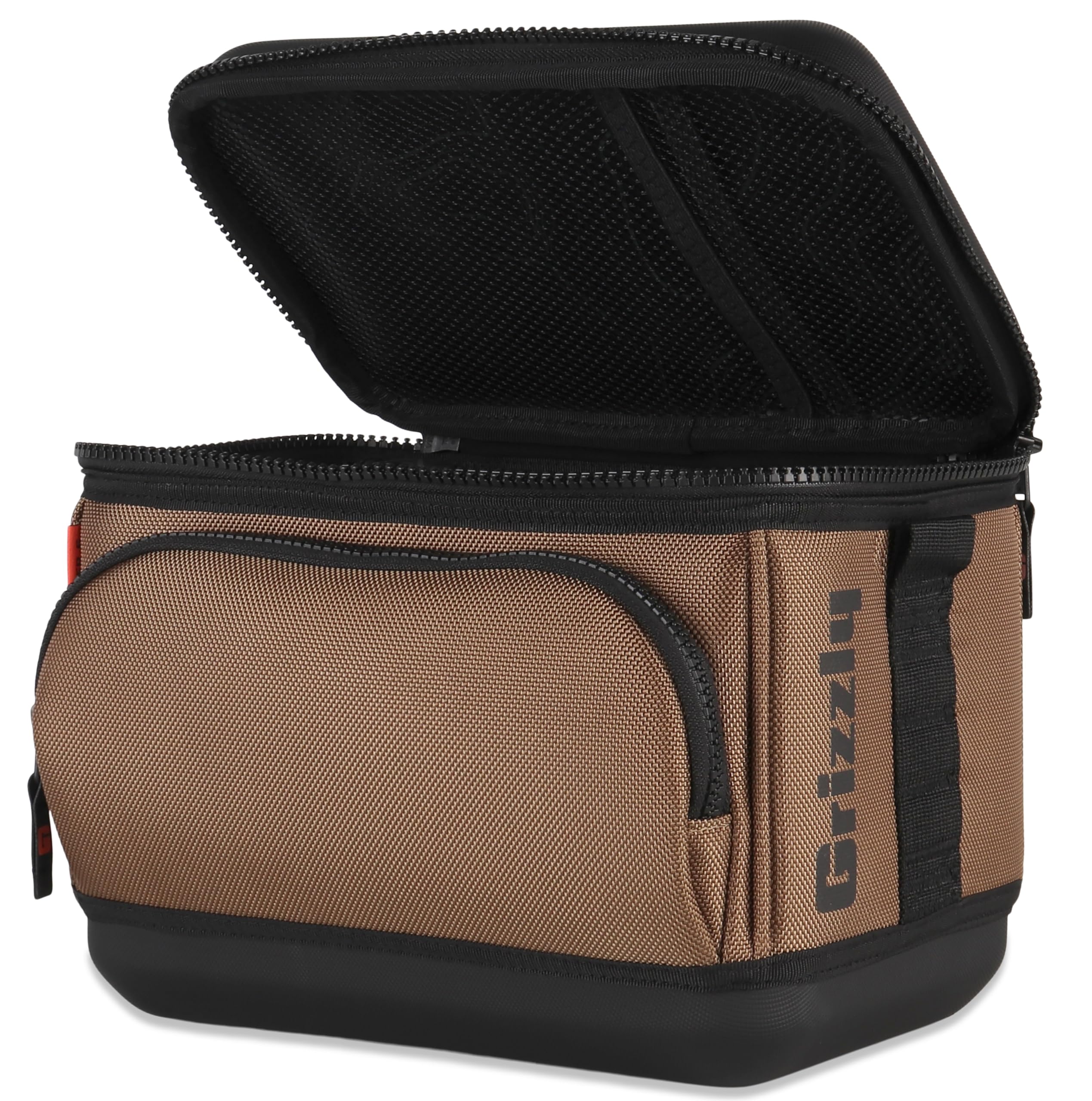 Drifter Grizzly 6-Pack | Flip-top Soft Cooler Bag | Ice Chest for Beach Boat Camping Car Fishing Golf Hiking Hunting Lunch Picnic | Lightweight Portable Insulated Waterproof | Tan