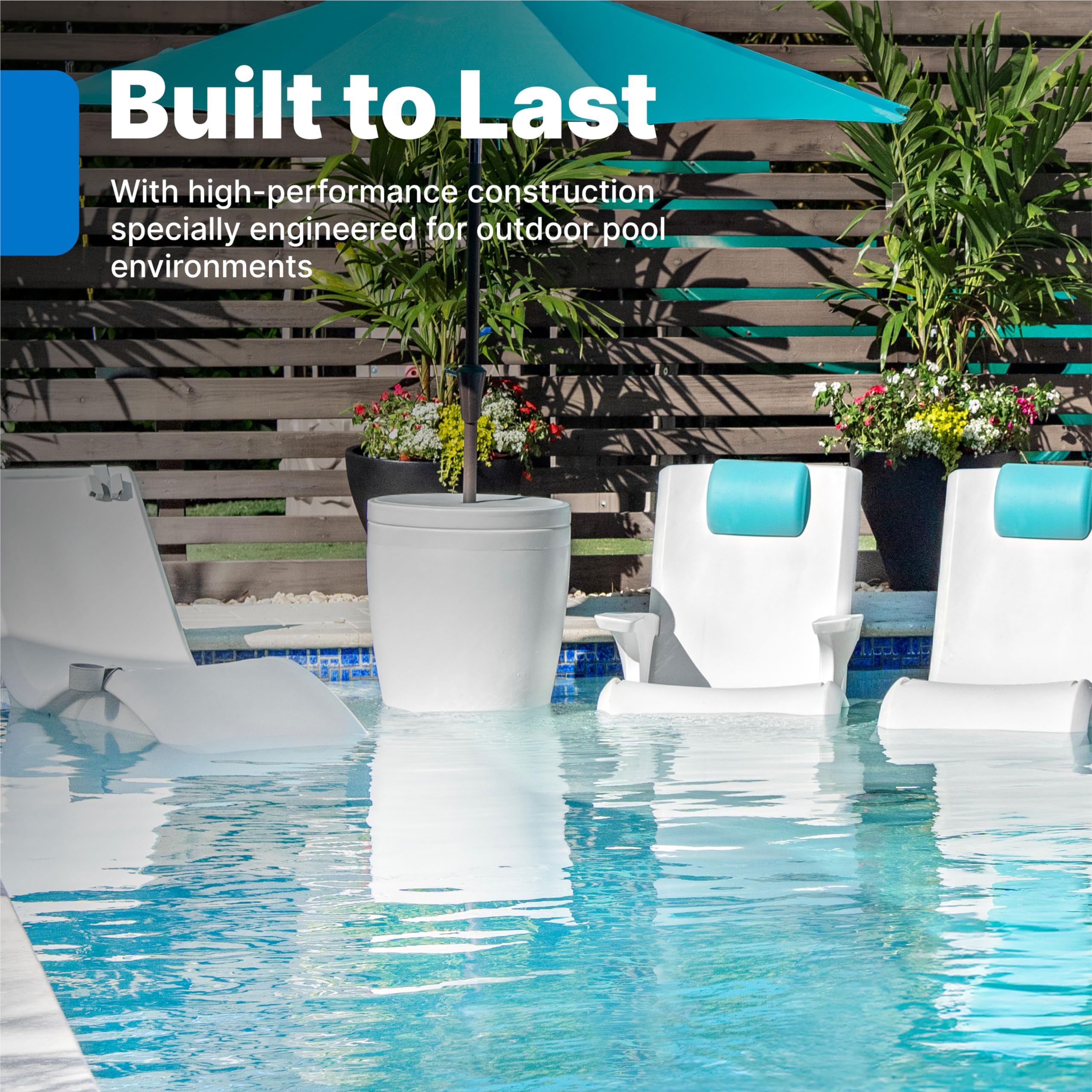 Step2 Pool Lounger Vero Accessories, Poolside Pillow, Cup Holder, Phone Holder, Compatible with Vero Collection, Waterproof, Indoor/Outdoor Use, Made of Durable Plastic, Blue