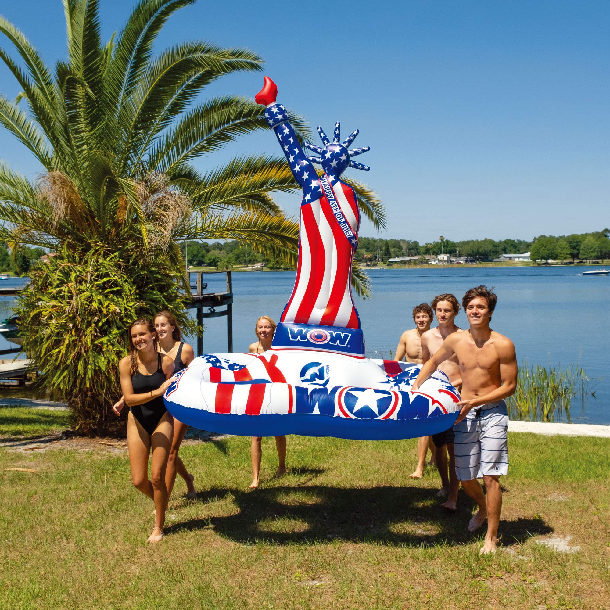 Liberty Island WOW Sports inflatable 4 Person Float, Fourth of July, American Flag Float