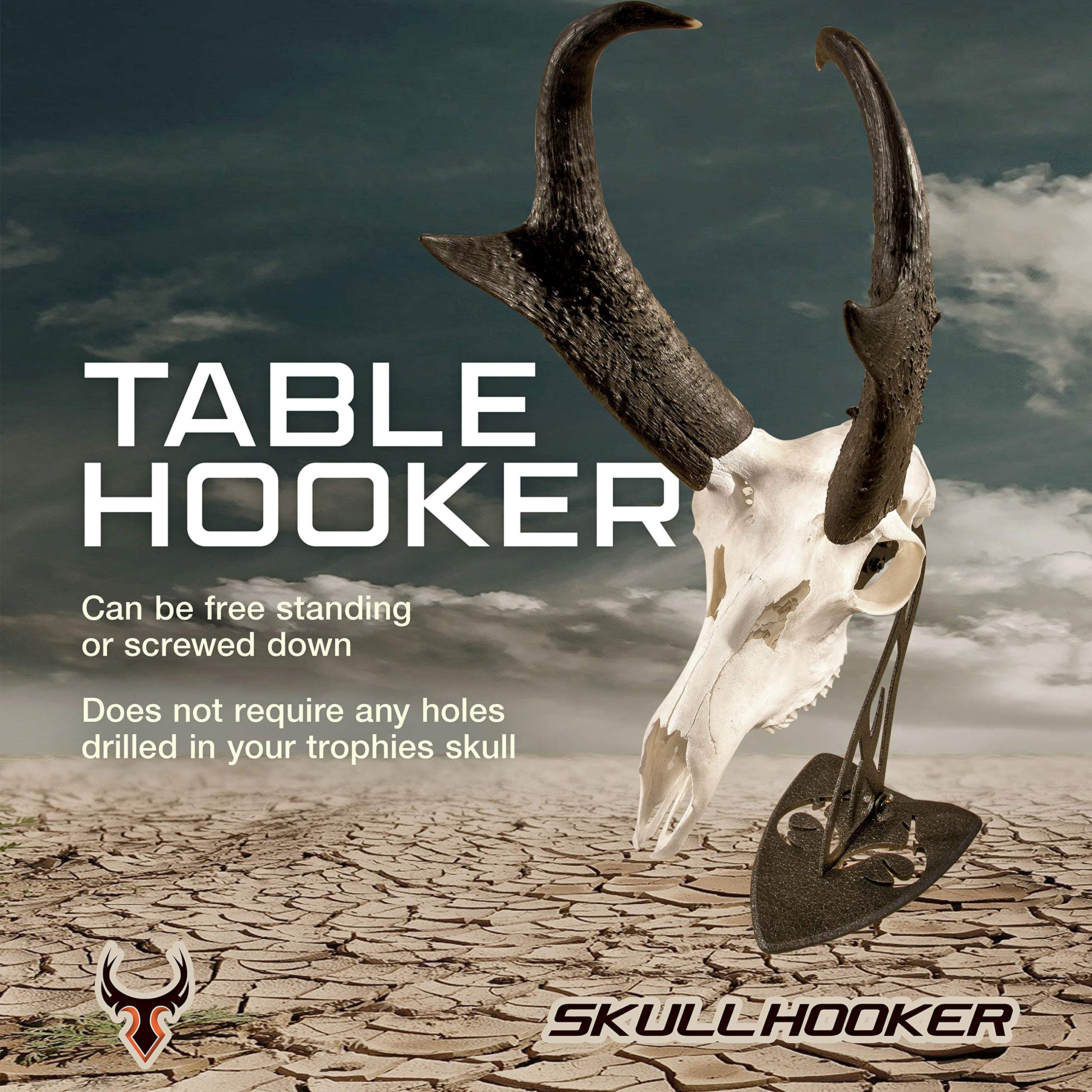 Skull Hooker Trophy Mount Table Hooker Powder Coated Steel - Perfect Kit for Table Display of Taxidermy Deer Antlers and Other Skulls, Robust Brown/Realtree Edition