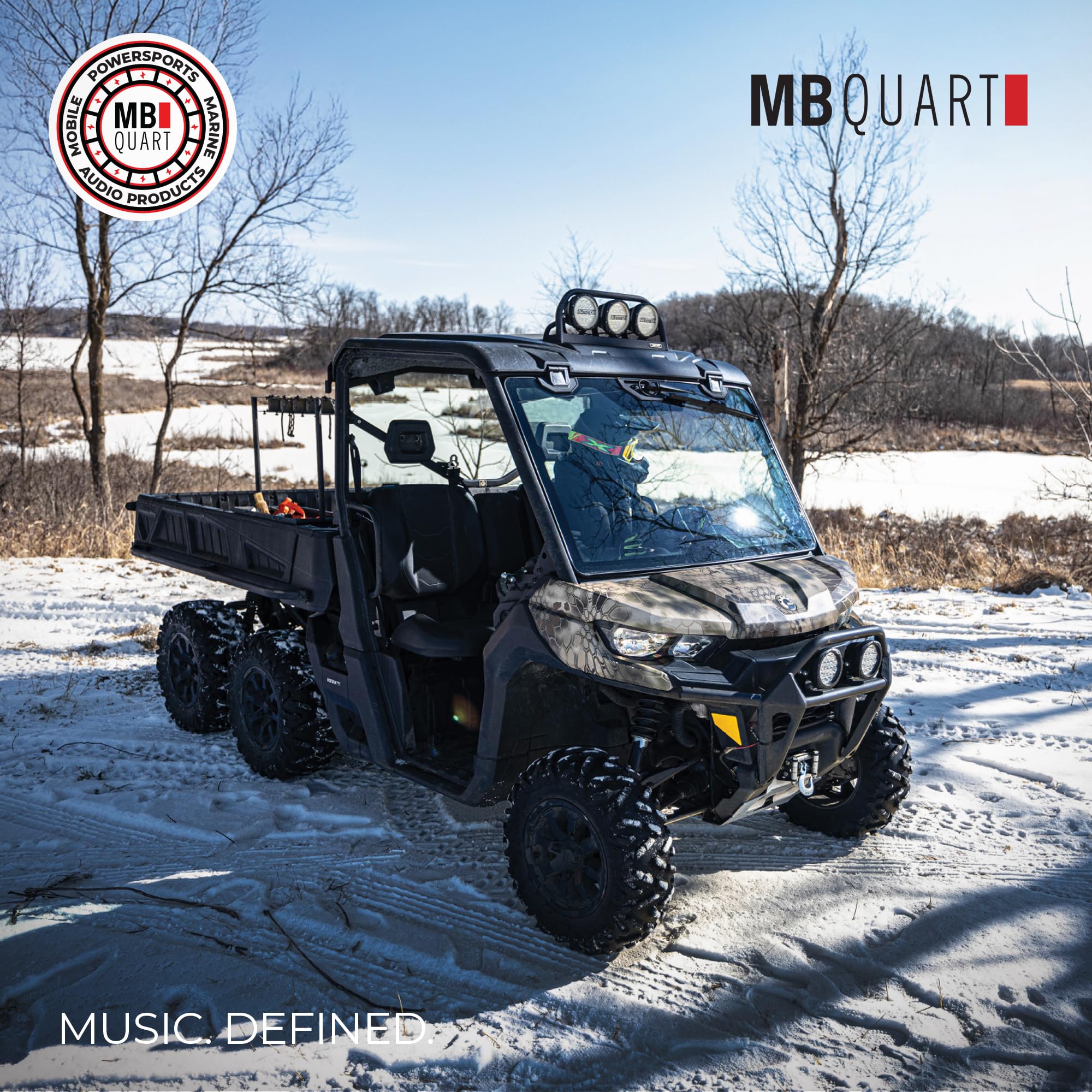 MB Quart Tuned Can-Am Defender Rear Speaker Kit 6.5-Inch Coaxial 2-Way Speakers with 0.75" Titanium Tweeters and Mounting Brackets, Black