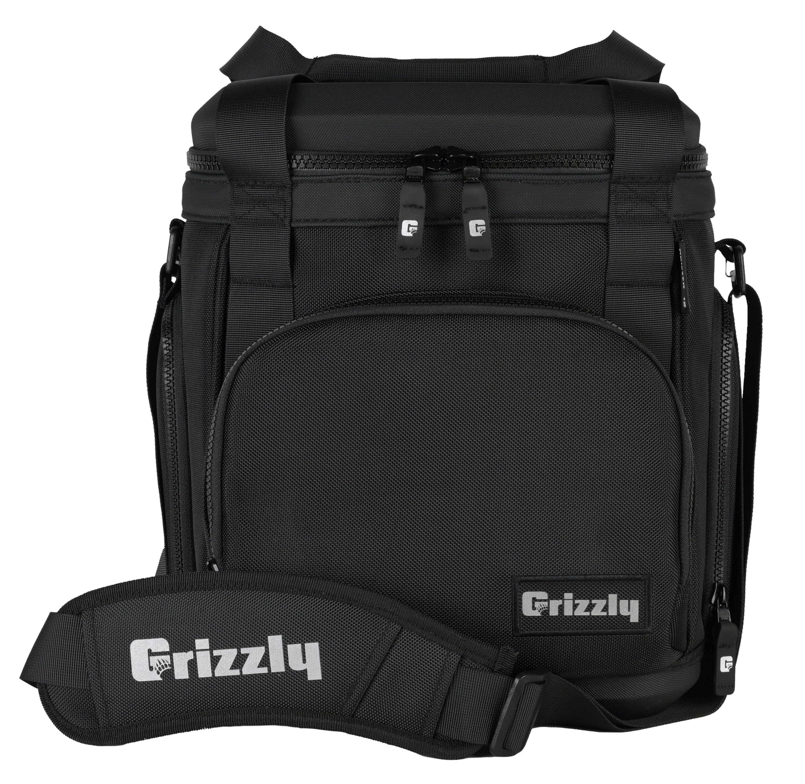 12 Grizzly Drifter Soft Sided Cooler |12 qt Flip-Top Cooler | Ice Chest for Beach Boat Camping Car Fishing Golf Hiking Hunting Lunch Picnic | Lightweight Portable Insulated Waterproof | Blackout