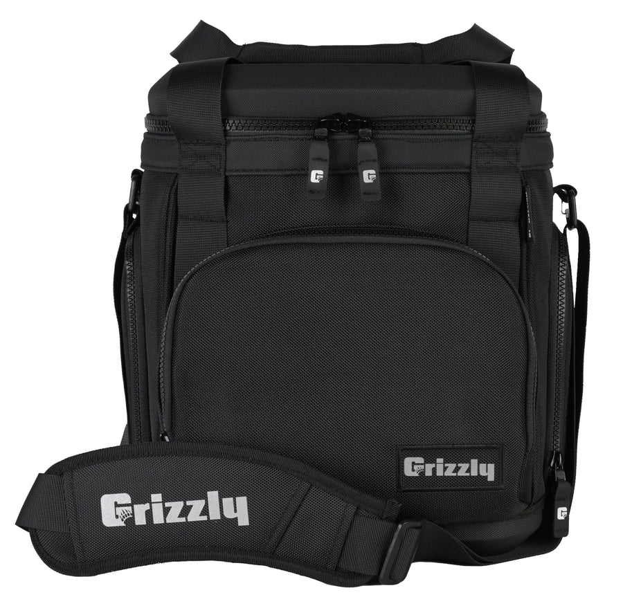 12 Grizzly Drifter Soft Sided Cooler |12 qt Flip-Top Cooler | Ice Chest for Beach Boat Camping Car Fishing Golf Hiking Hunting Lunch Picnic | Lightweight Portable Insulated Waterproof | Blackout