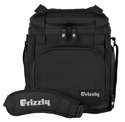 12 Grizzly Drifter Soft Sided Cooler |12 qt Flip-Top Cooler | Ice Chest for Beach Boat Camping Car Fishing Golf Hiking Hunting Lunch Picnic | Lightweight Portable Insulated Waterproof | Blackout