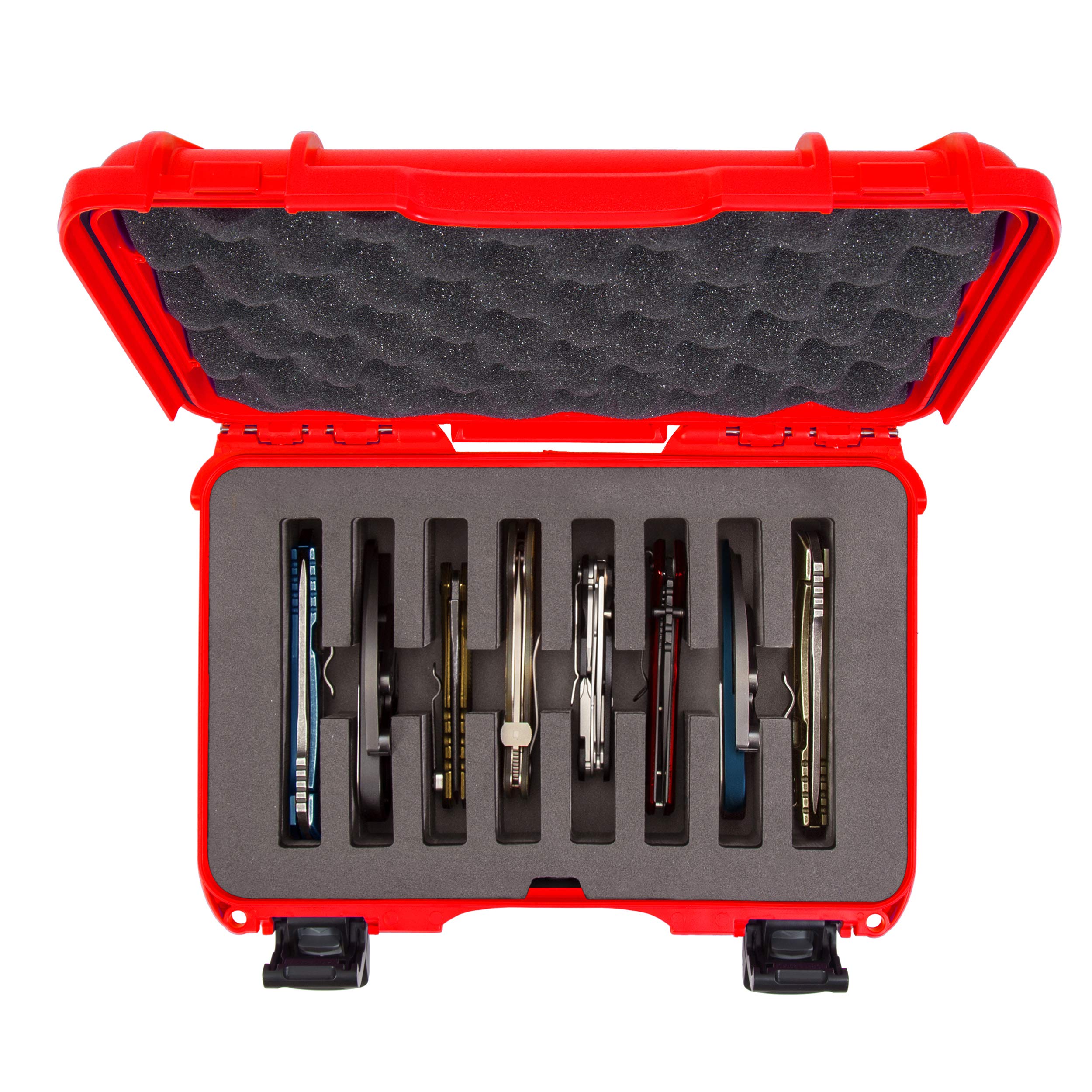 Nanuk Waterproof Hard Case 909 with Custom Foam Insert for 8 Pocket Knives - Red (909-8KNI9)