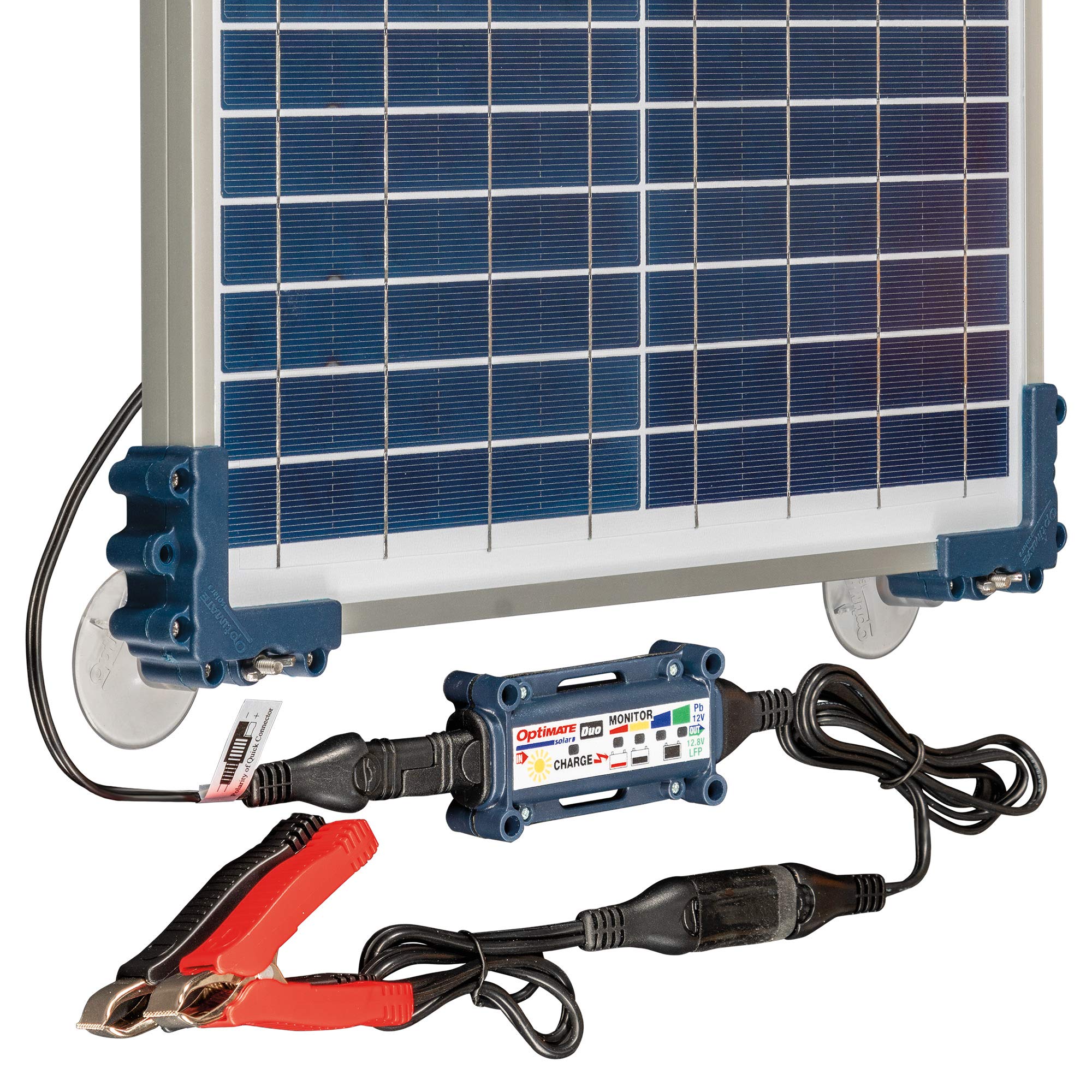 Optimate Duo Solar 20W Travel kit, TM522-D2TK, 6-Step 12V / 12.8V 1.6A Weatherproof Solar Battery Saving Charger & maintainer