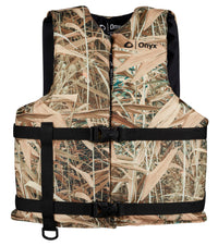 General Purpose Onyx Coast Guard Approved Boating Life Jacket Oversize, Marsh Camo