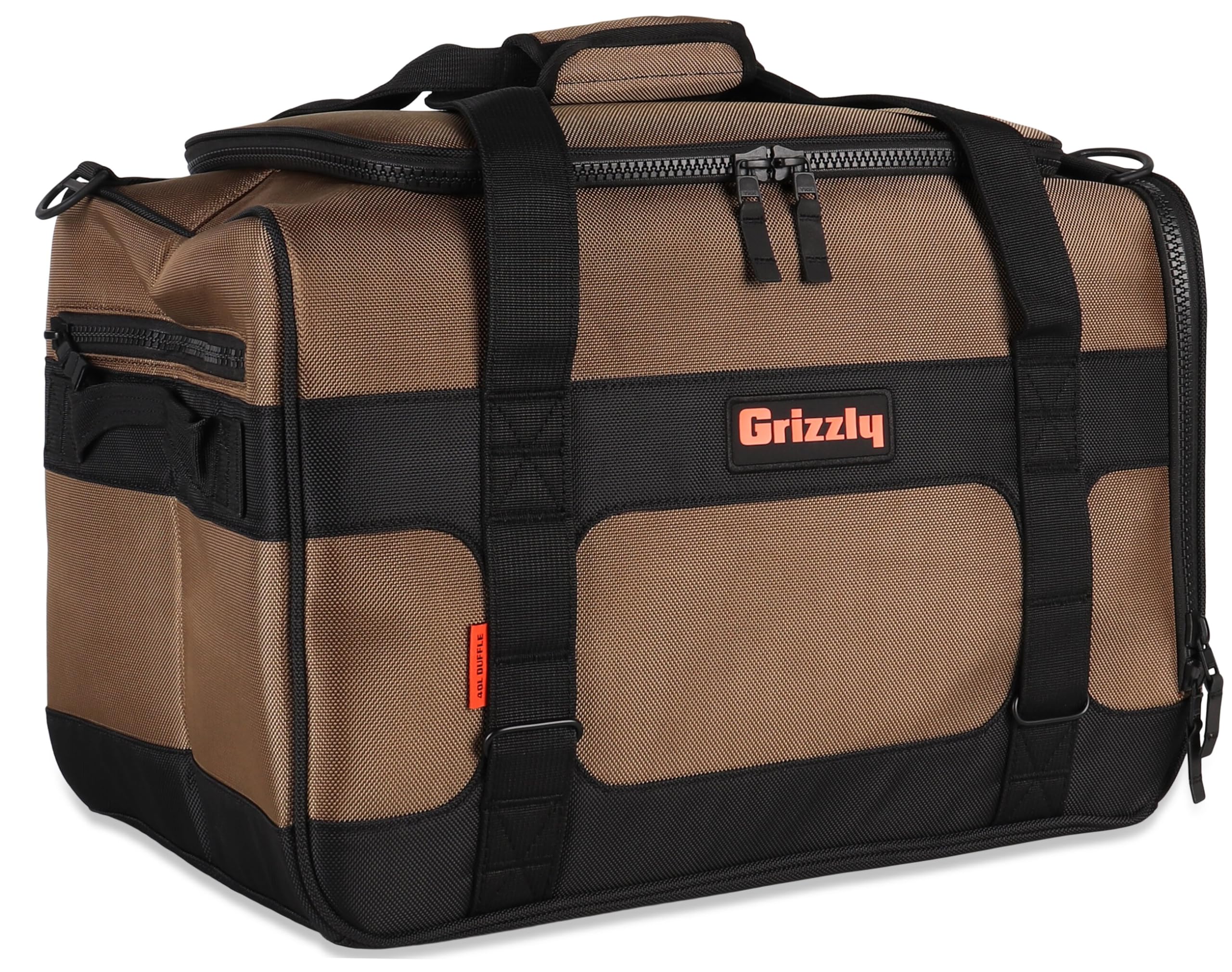 Duffle Grizzly 40 | Heavy-Duty Construction | Water-Resistant Base | 40L Capacity | Large Storage Pocket | Tan