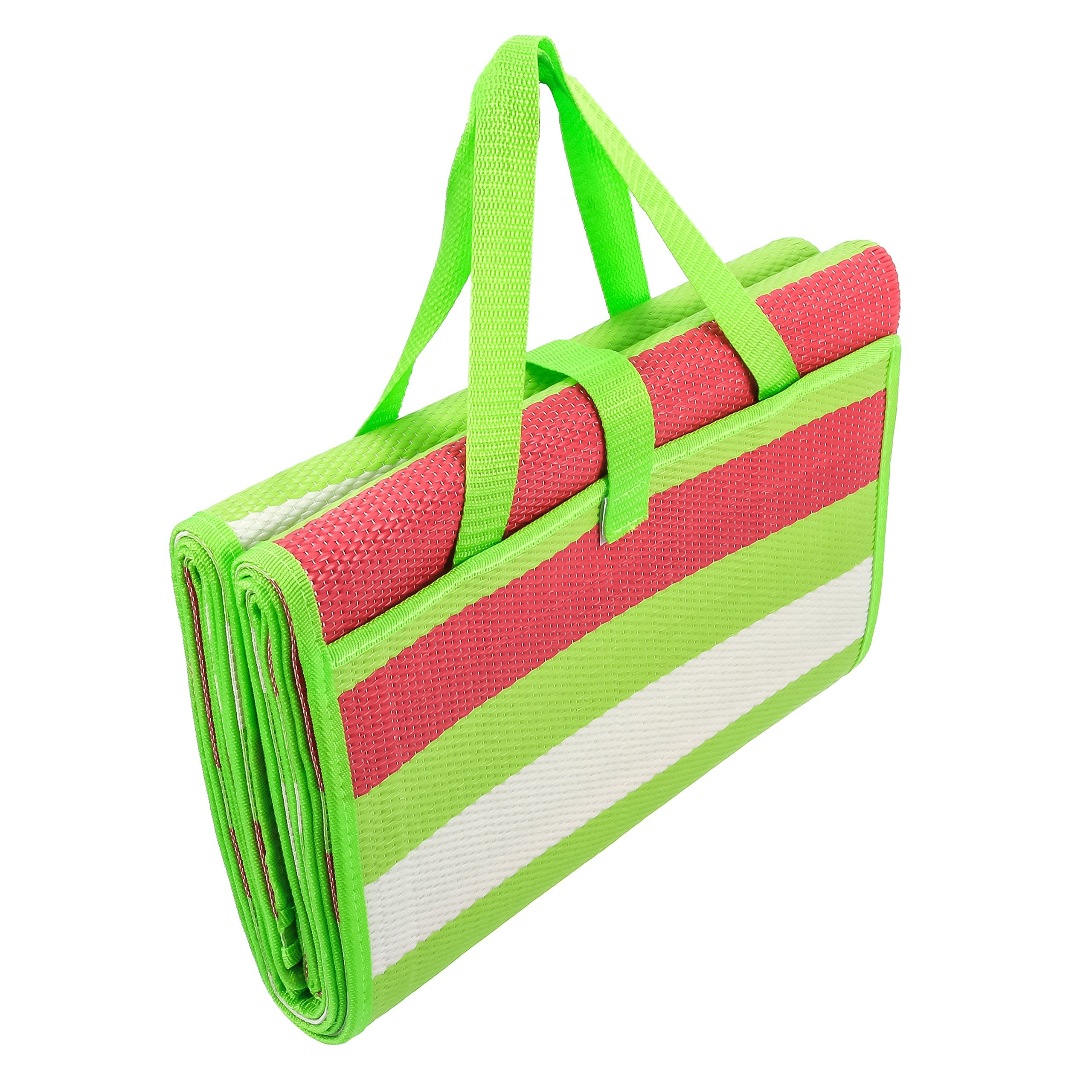 Camco Handy Mat with Strap - Perfect for RV, Picnics, Beaches and Outings - Green/Red - 60" x 78" (42813)