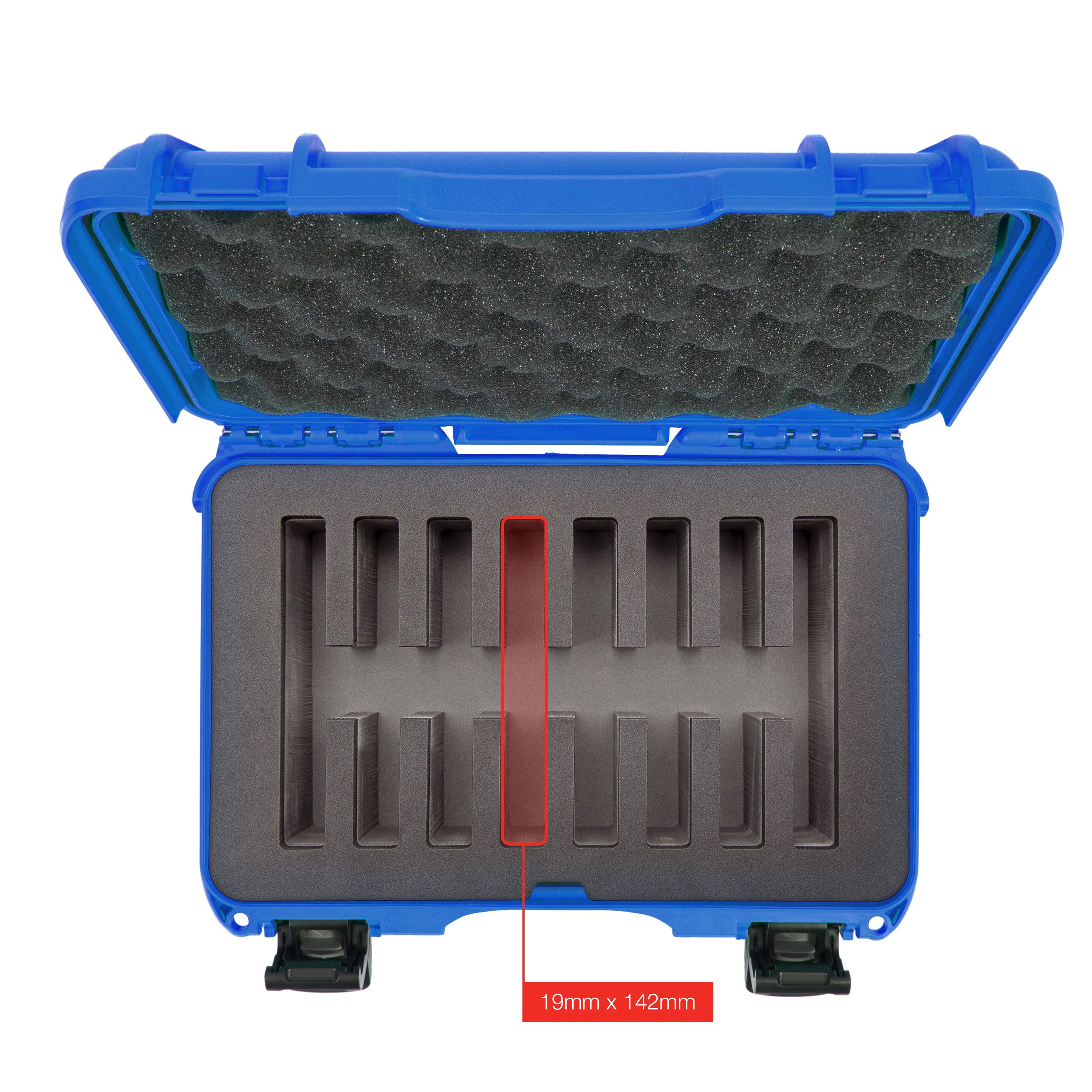 909 Nanuk Waterproof Hard Case with Custom Foam Insert for 8 Pocket Knives - Blue (909-8KNI8)
