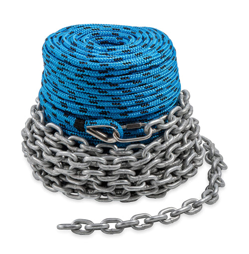 200/20 Trac Outdoors Anchor Rode - 200 ft Rope with 20 ft Chain - Designed for Use with Trac Brand Electric Winches - Features a 2,400 lb. Break Strength (69083)