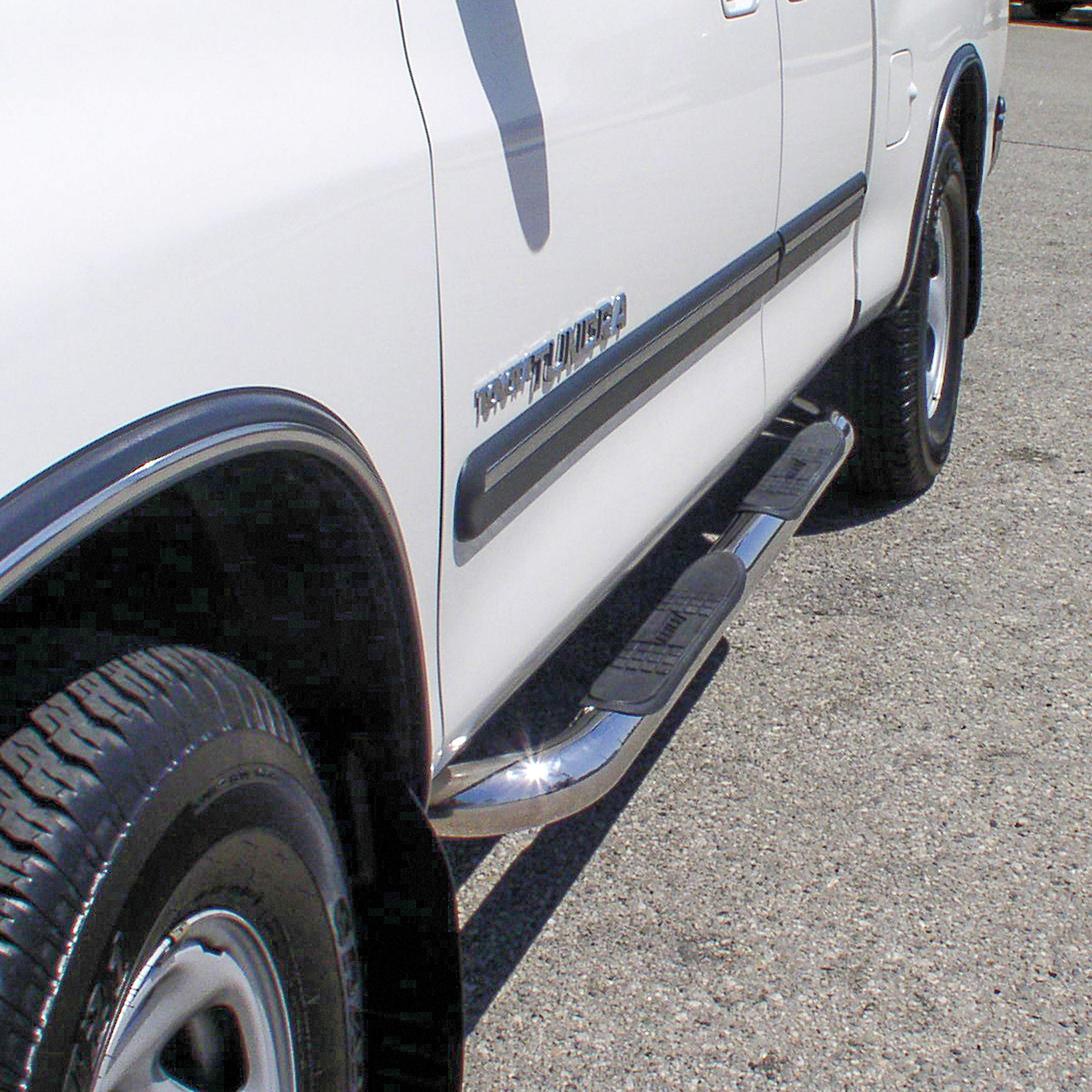 3-Inch Round ARIES Polished Stainless Steel Nerf Bars, No-Drill, Fits Select Toyota Tundra