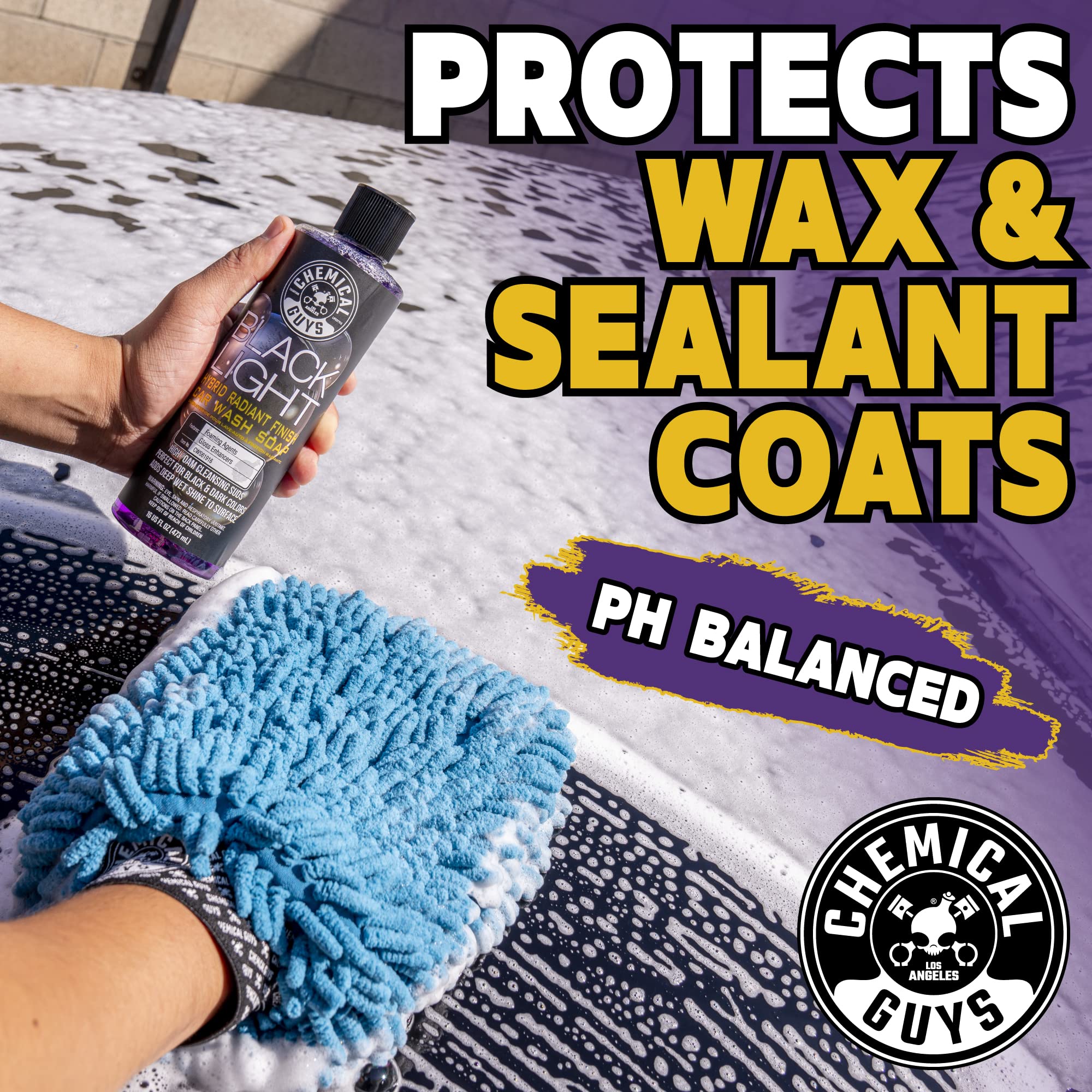 Chemical Guys Black Light CWS61916 Foaming Car Wash Soap(Works with Foam Cannons, Foam Guns or Bucket Washes)Safe for Cars,Trucks,Motorcycles,RVs&More,16 fl oz, Black Cherry Scent(packaging may Vary)