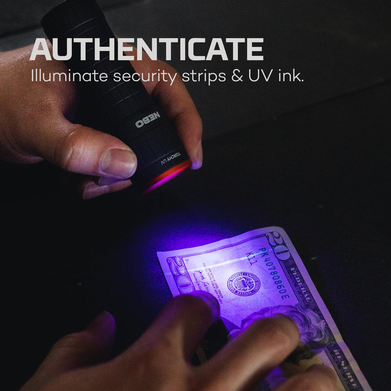 NEBO UV Torchy and Black Light, Dual UVA Technology for Detection, Inspection, and Authentication