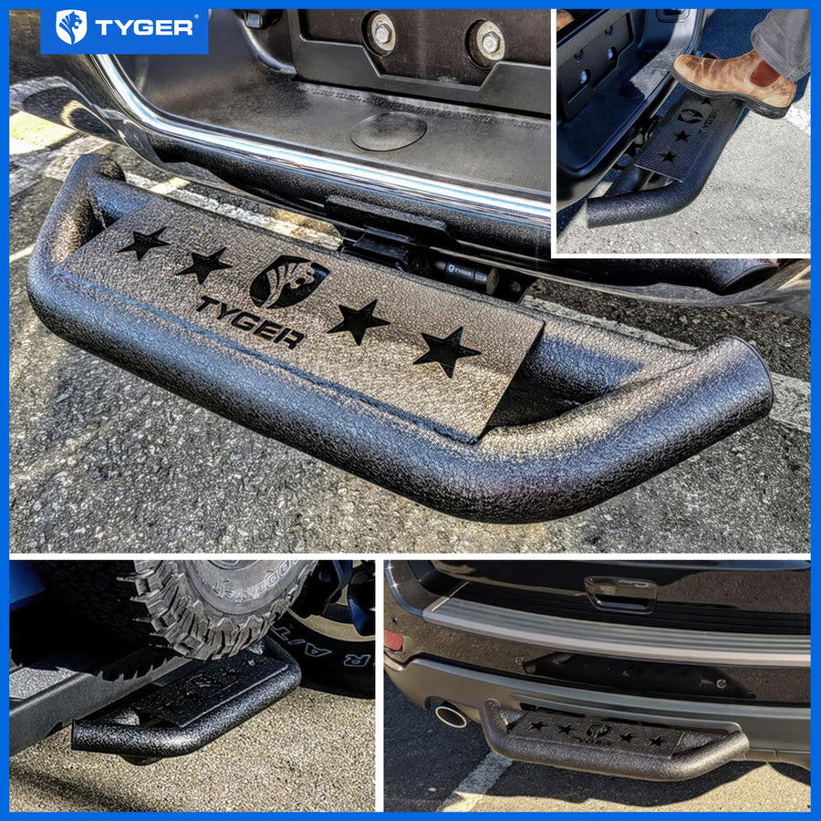 Tyger Auto Hitch Armor TG-HS8U81238 Compatible with Vehicles with 2" Hitch Receiver | Textured Black | Hitch Step | Rear Bumper Guard Protector | with Pin Lock and Stabilizer