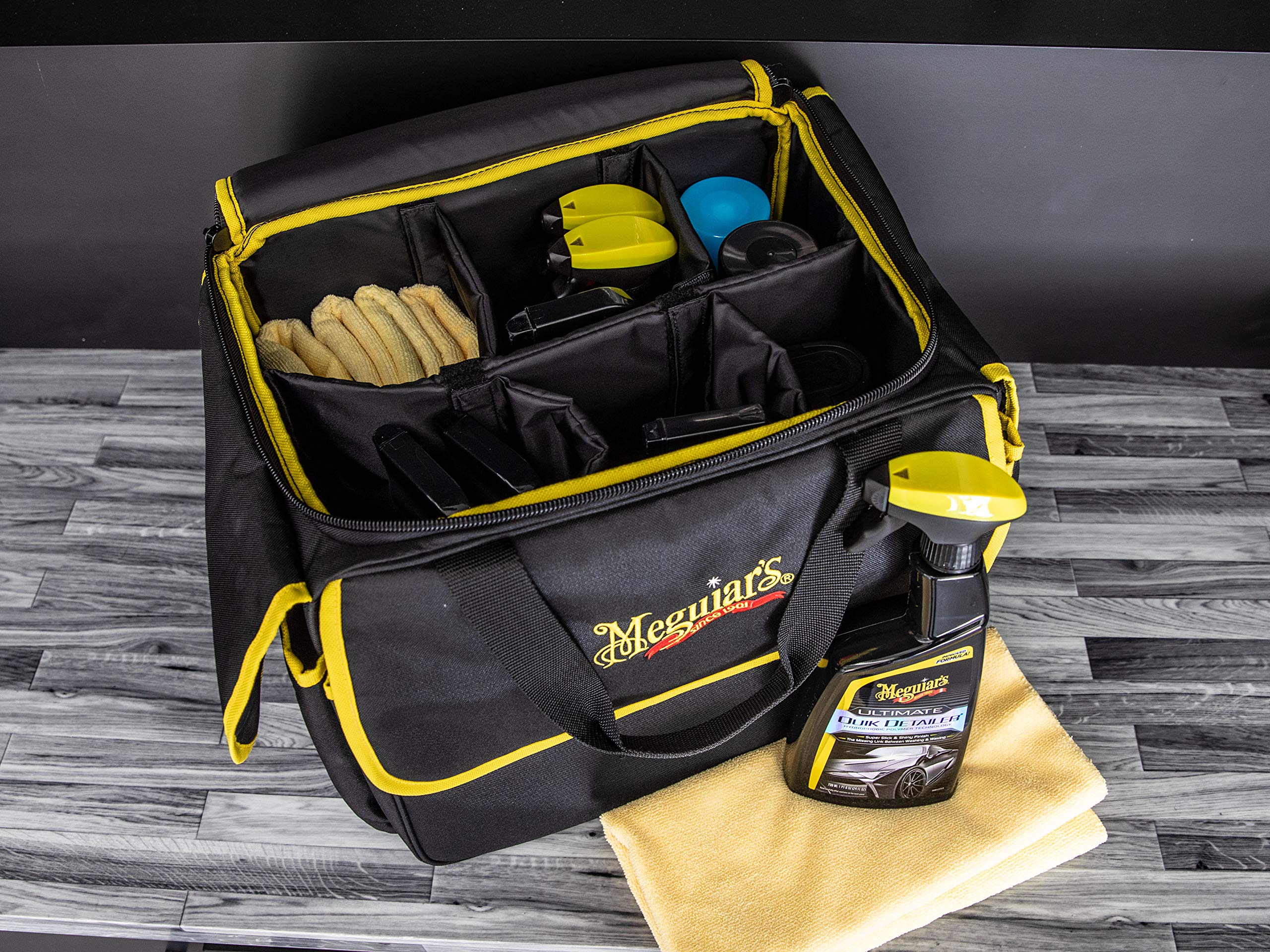 Meguiar's Premium Car Detailing Bag and Supply Organizer - Portable for All Your Favorite Supplies, Black
