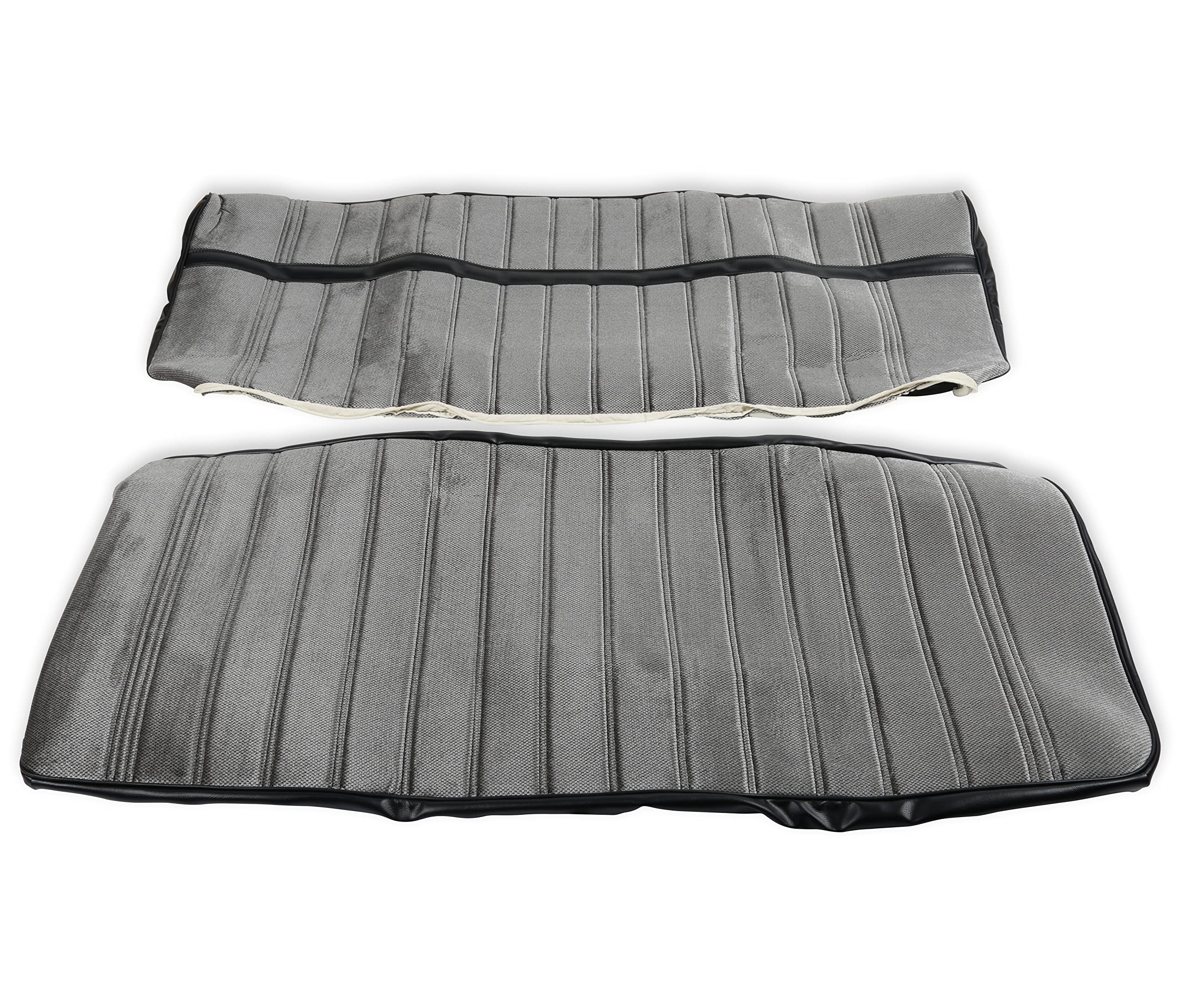 Brothers Trucks 05-290 C/K Seat Upholstery Kit - Cloth/Vinyl - Black/Silver