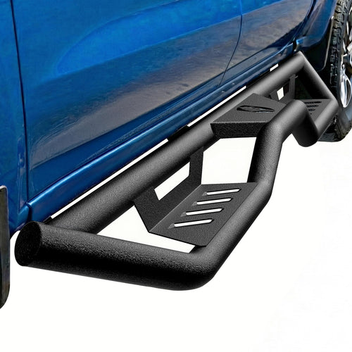 Tyger Auto Kobra Tyger Running Boards Compatible with 2019-2026 Chevy Silverado GMC Sierra 1500; 2020-2026 2500 3500HD | Crew Cab | TG-KB2C25001 | Textured Black Drop Step Rail