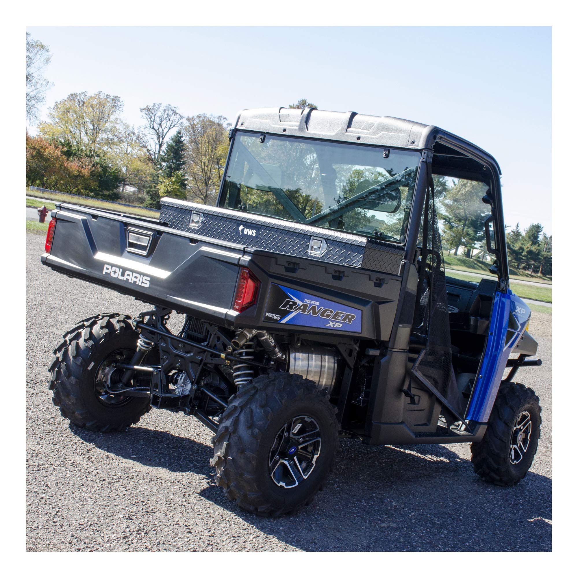 UWS 59-Inch Matte Black Heavy-Wall Aluminum UTV Tool Box EC10893-KM for Select Kawasaki Mule Pro-FXT, RigidCore Lid