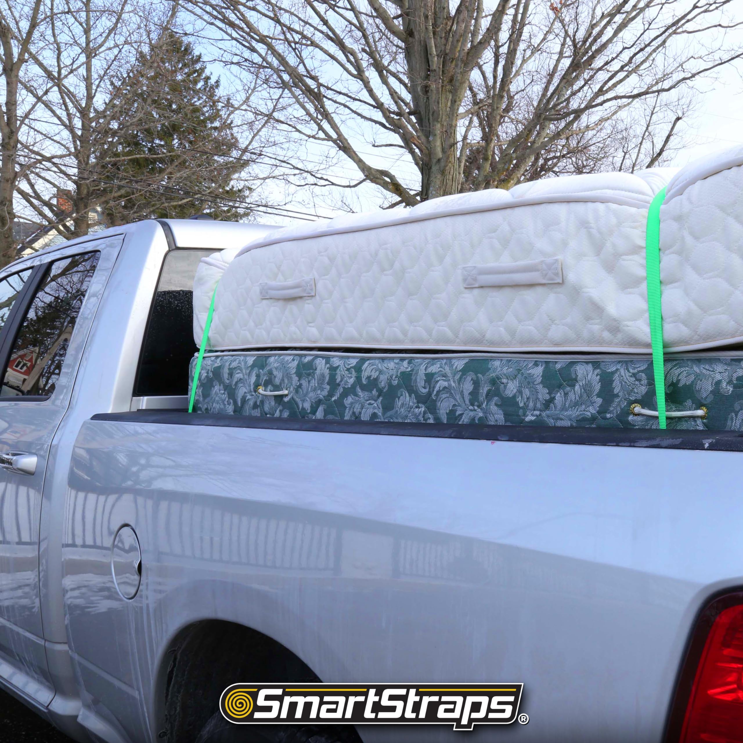 4-Pack SmartStraps 155 10ft Padded Ratchet Straps GRN (Bulk) 1,500lb