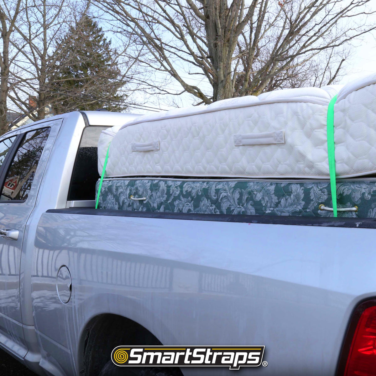 4-Pack SmartStraps 155 10ft Padded Ratchet Straps GRN (Bulk) 1,500lb