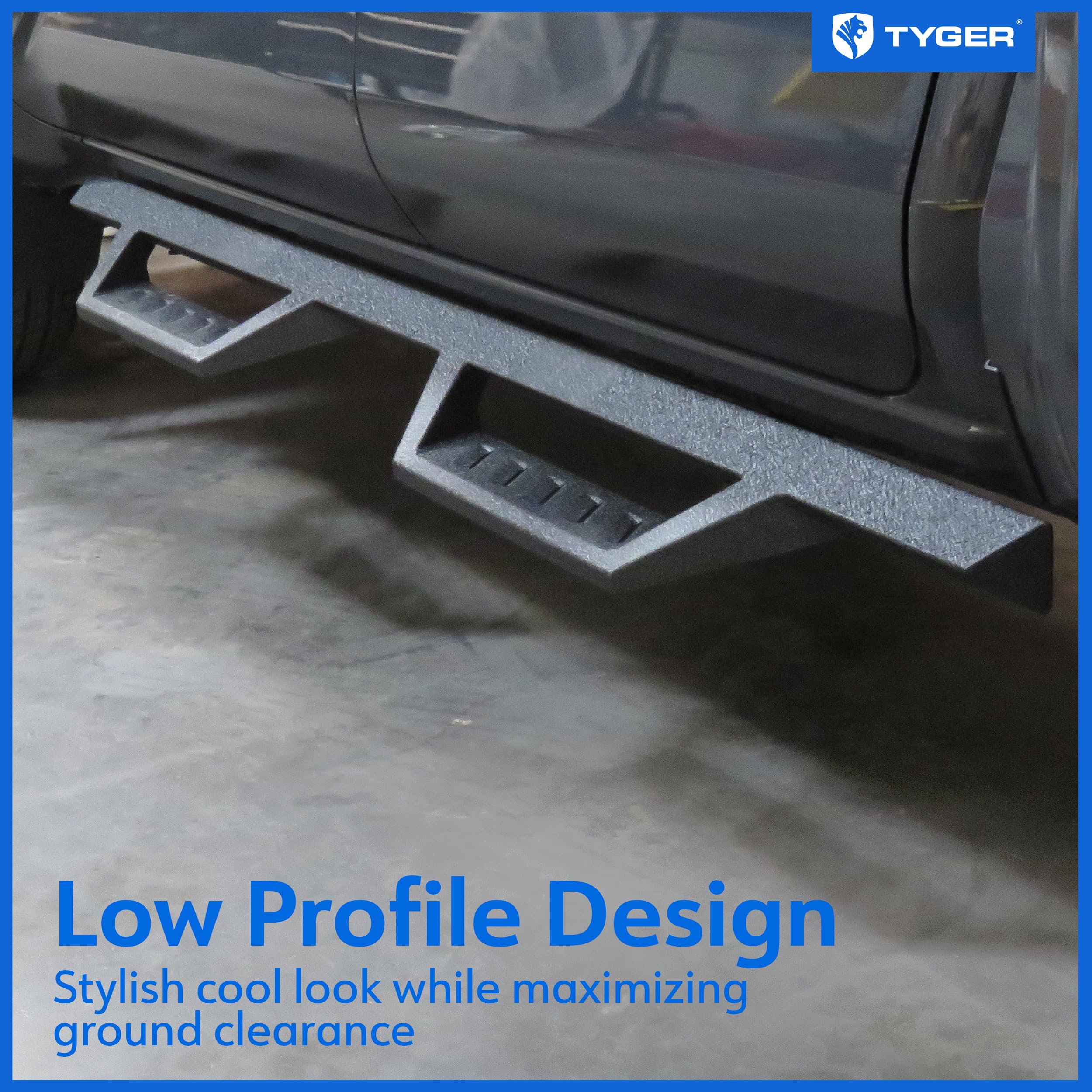Tyger Auto LanderX Running Board Compatible with Toyota Tacoma 2024-2026 (Fits Hybrid) | Double Cab | TG-LX3T84208 | Drop Step Side Step Rail Nerf Bars