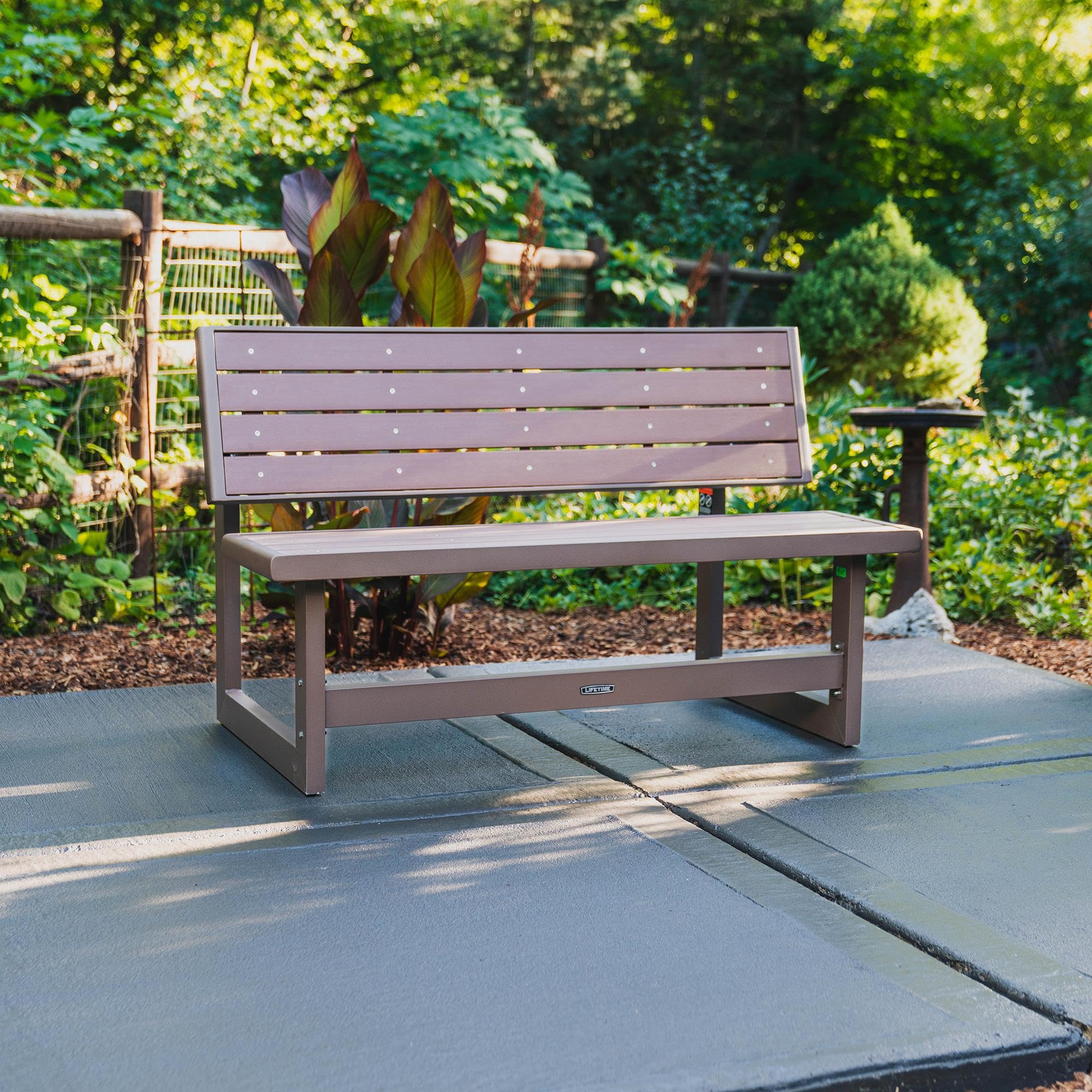 Outdoor LIFETIME 60139 Convertible Bench, 55 Inch, Mocha Brown